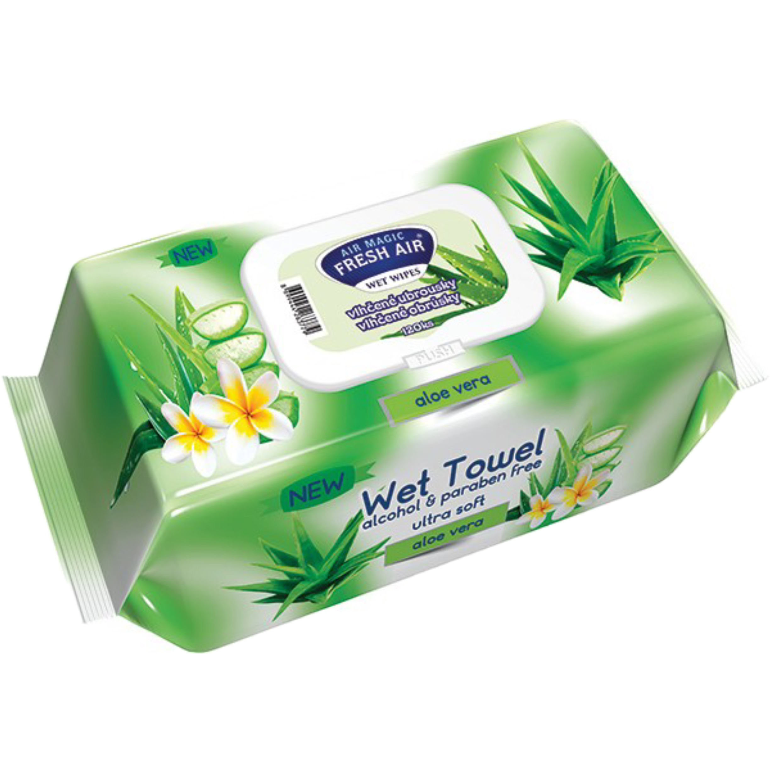 FRESH AIR Vlhčené Ubrousky Aloe Vera 120 ks