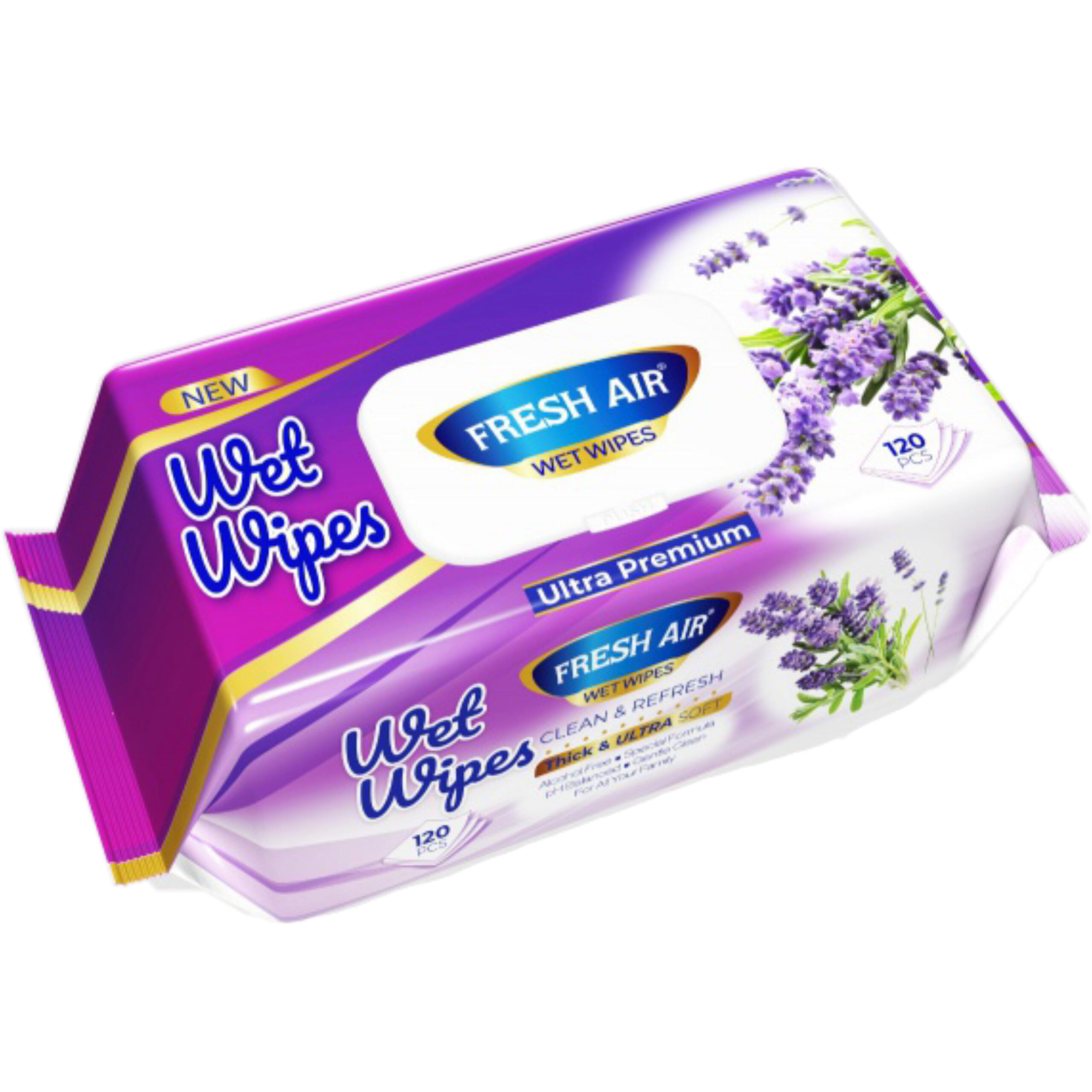 FRESH AIR Vlhčené Ubrousky Lavender 120 ks