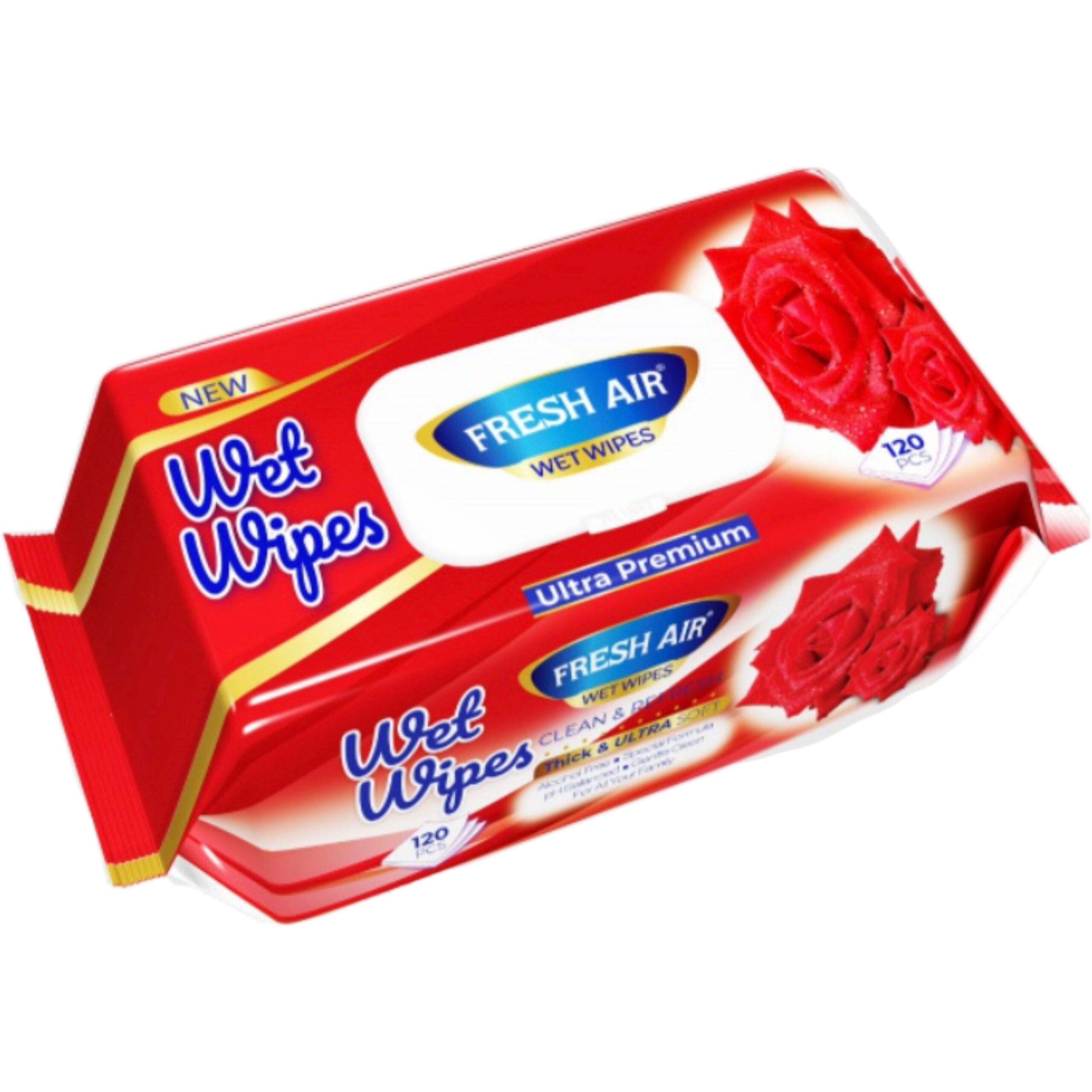 FRESH AIR Vlhčené Ubrousky Rose 120 ks