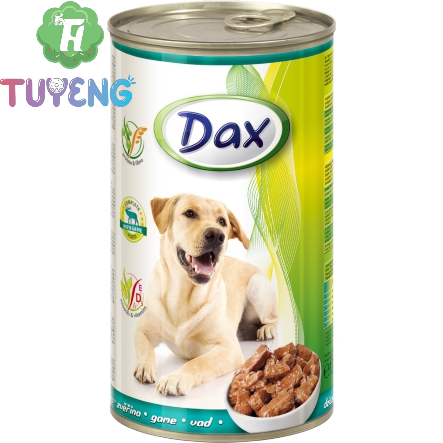 Dax konzerva pro psy kousky se zvěřinou 1240 g
