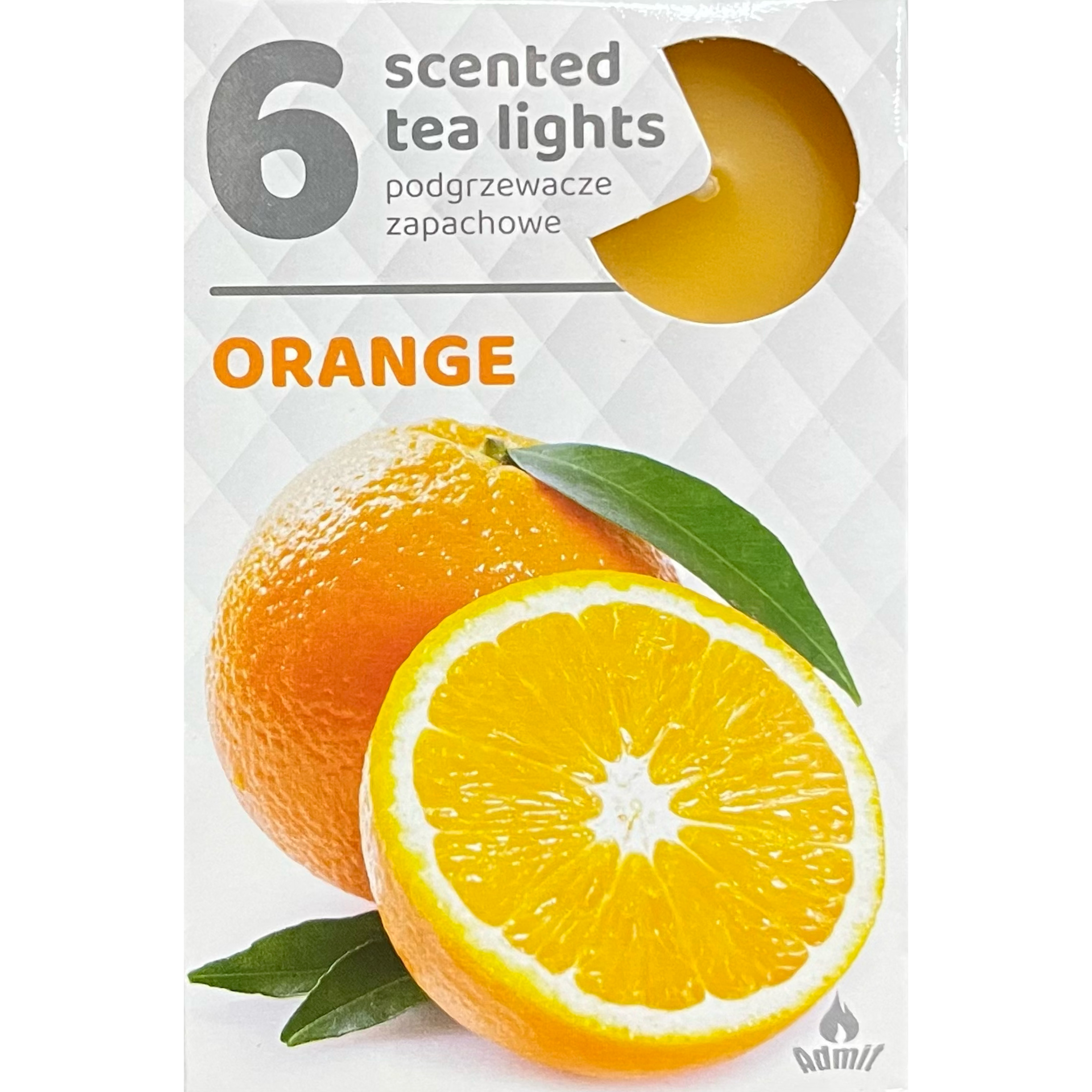 ADMIT 6 Tea Lights Orange 80 g