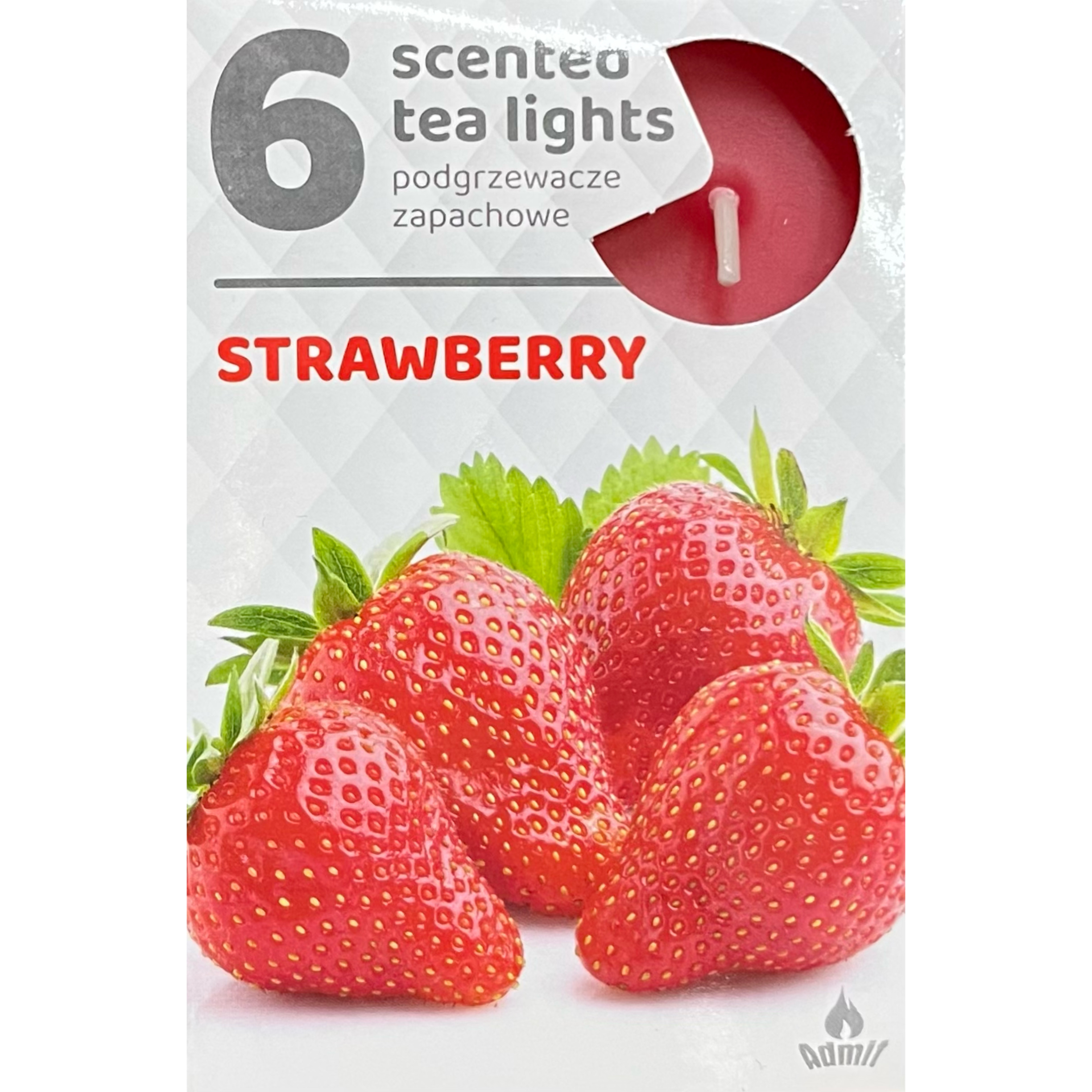 ADMIT 6 Tea Lights Strawberry 80 g