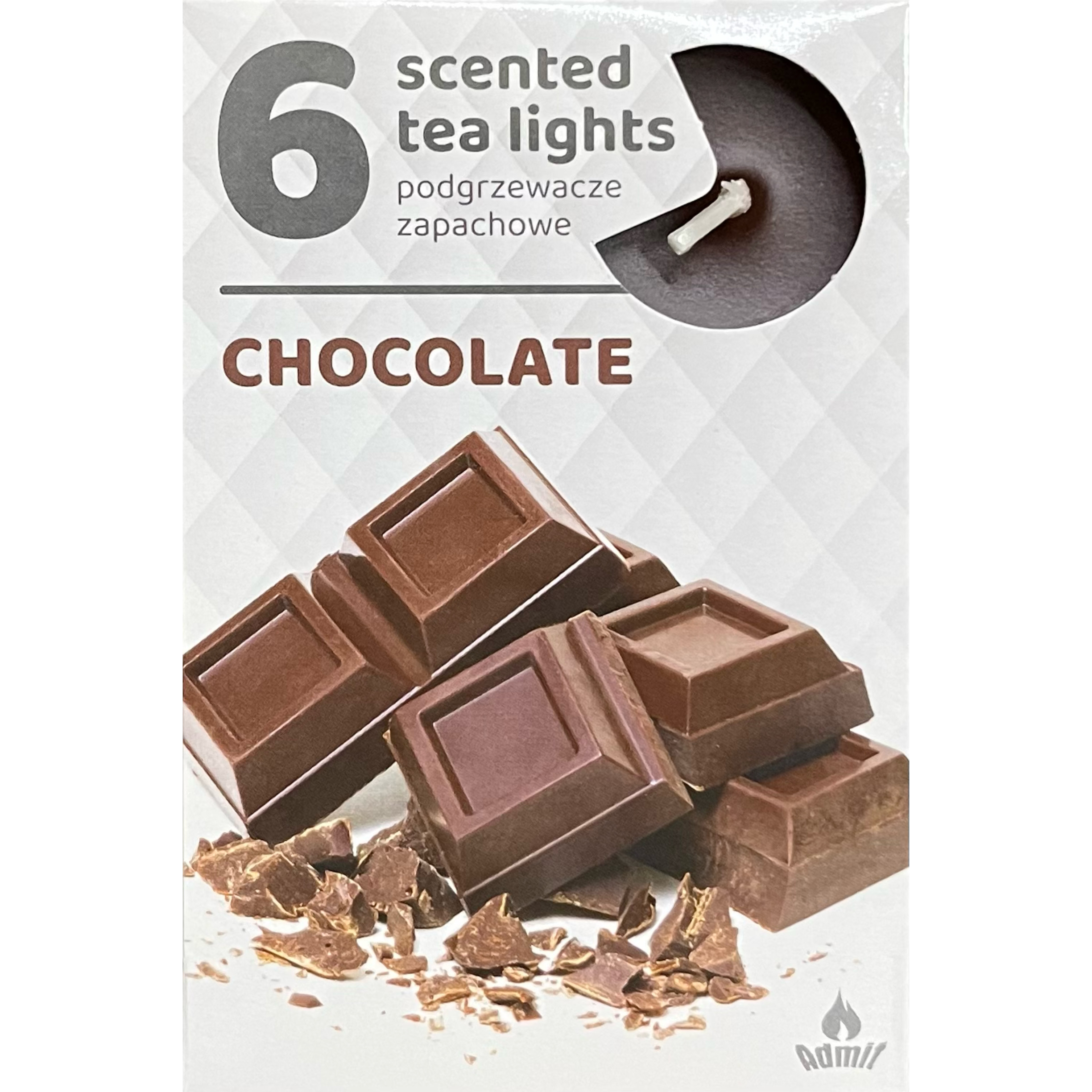 ADMIT 6 Tea Lights Chocolate 80 g
