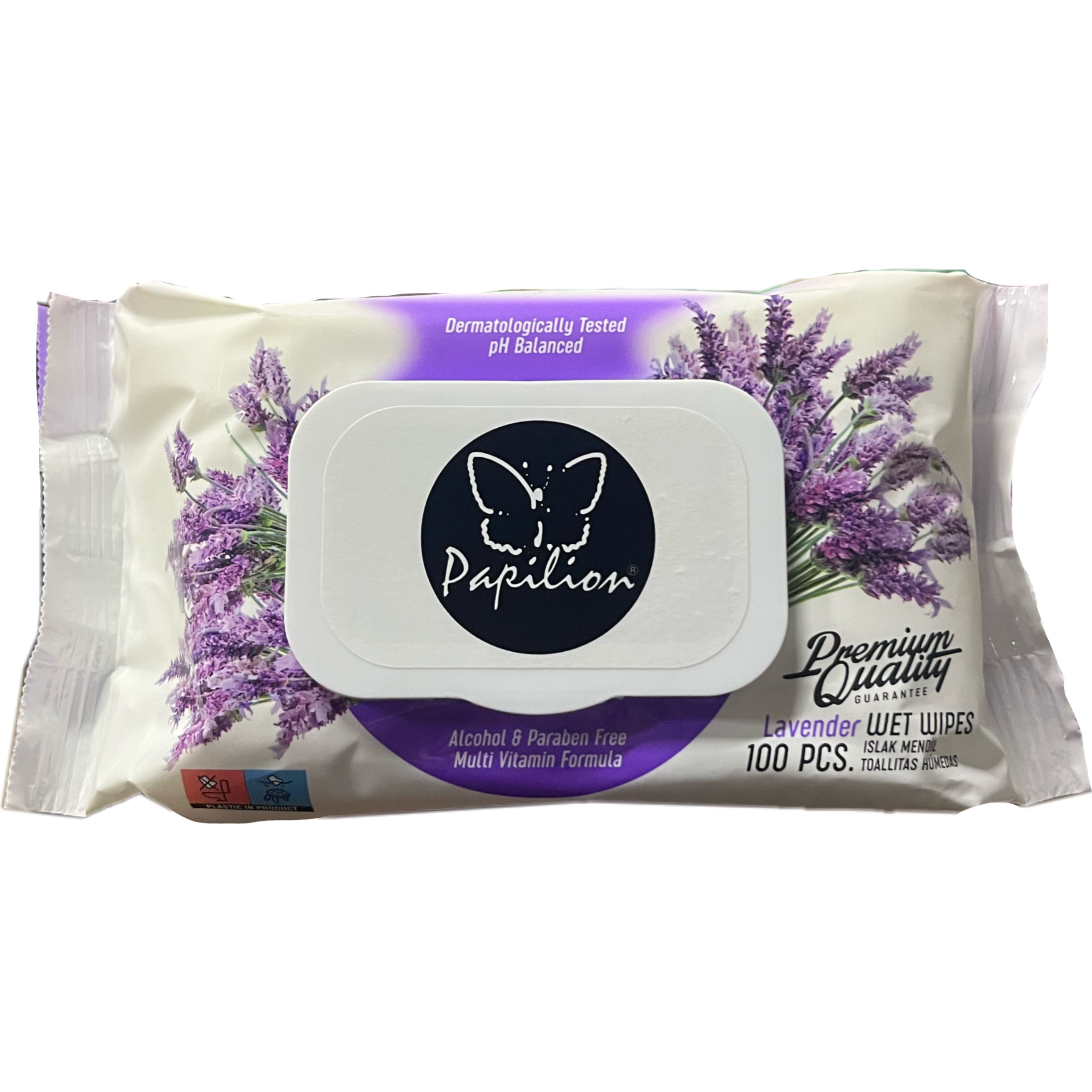 PAPILION Vlhčené Ubrousky 100 ks Lavender