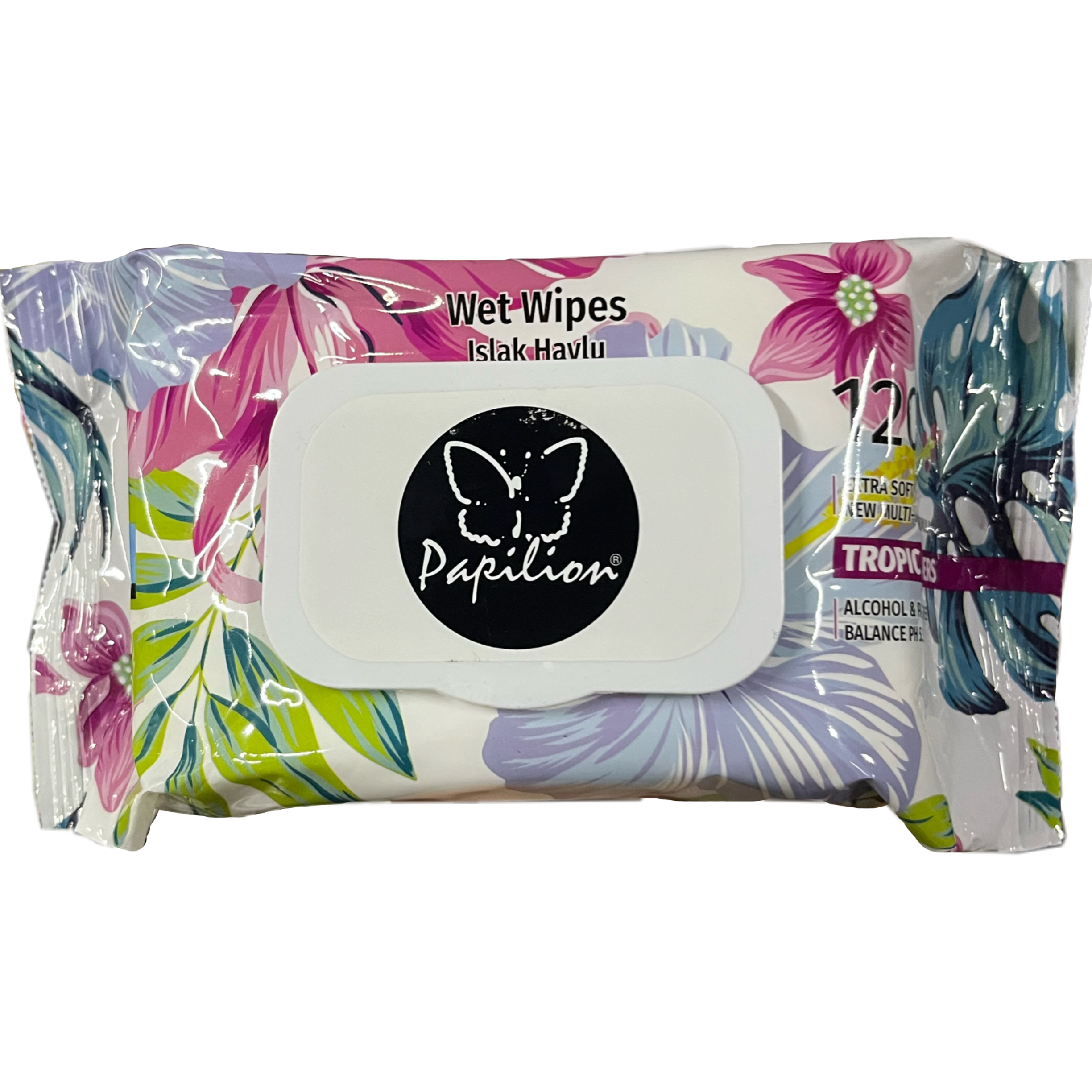 PAPILION Vlhčené Ubrousky 120 ks Tropic Flowers