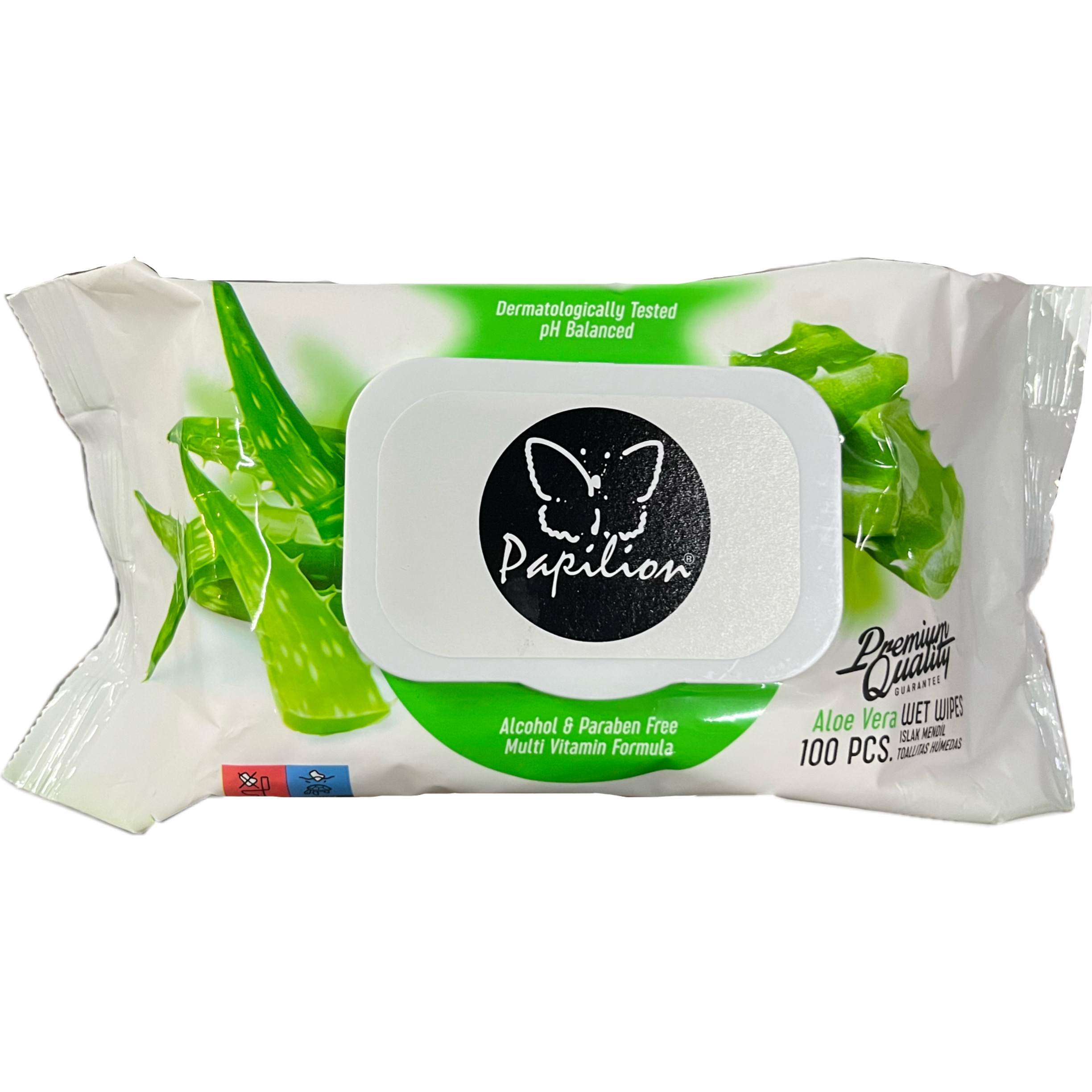 PAPILION Vlhčené Ubrousky 100 ks Aloe Vera