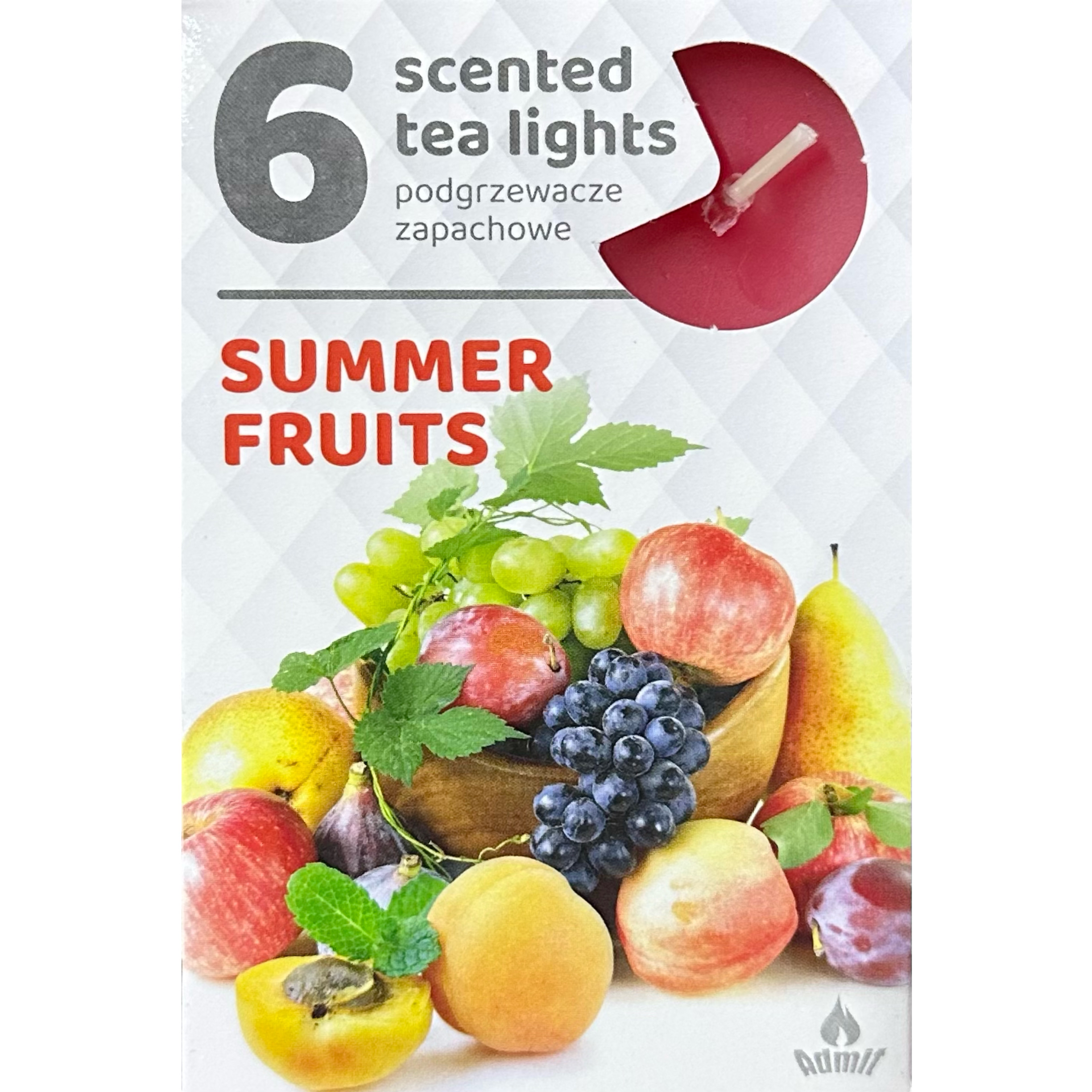 ADMIT 6 Tea Lights Summer Fruits 80 g