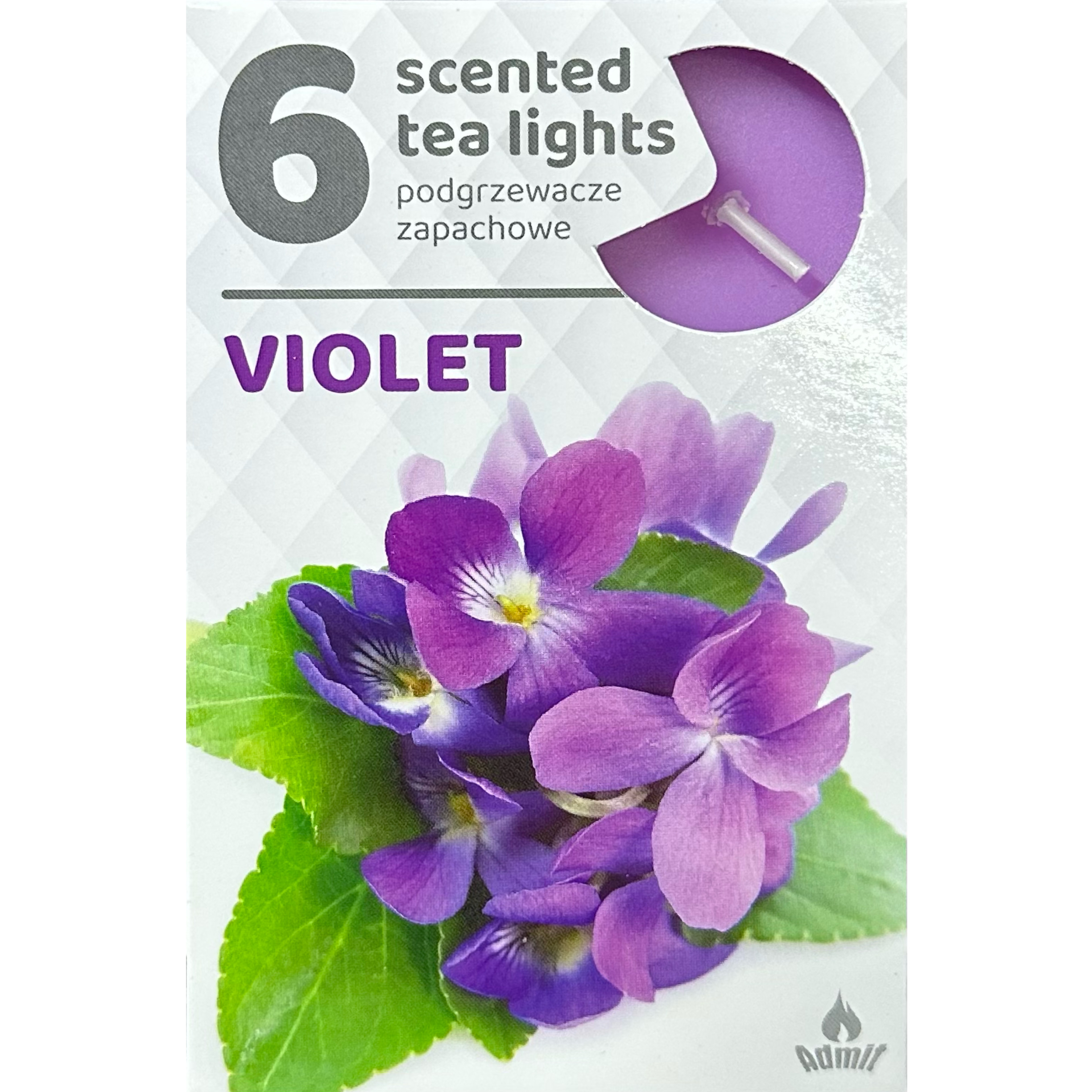 ADMIT 6 Tea Lights Violet 80 g