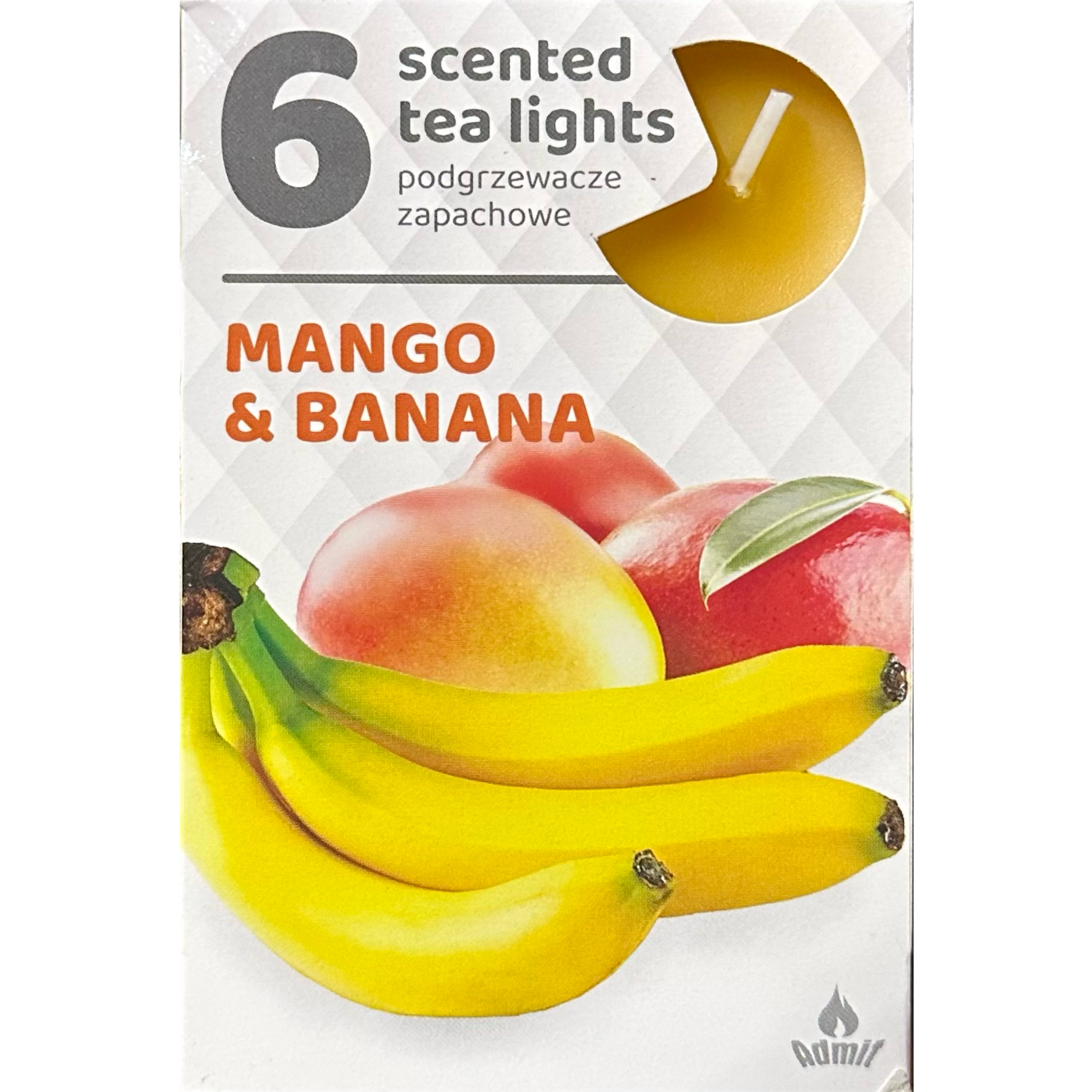 ADMIT 6 Tea Lights Mango& Banana 80 g