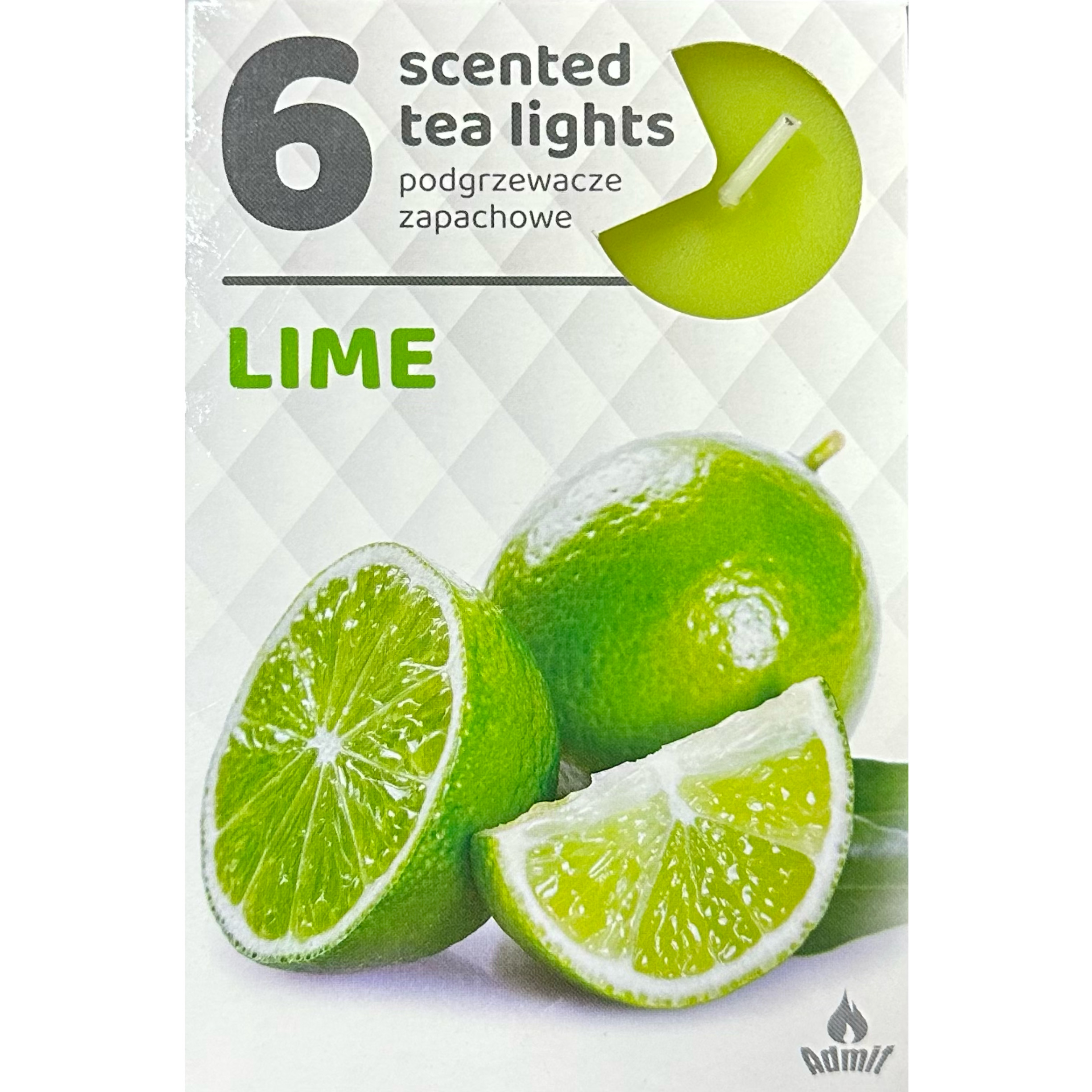 Admit Tea Lights Lime 6 ks