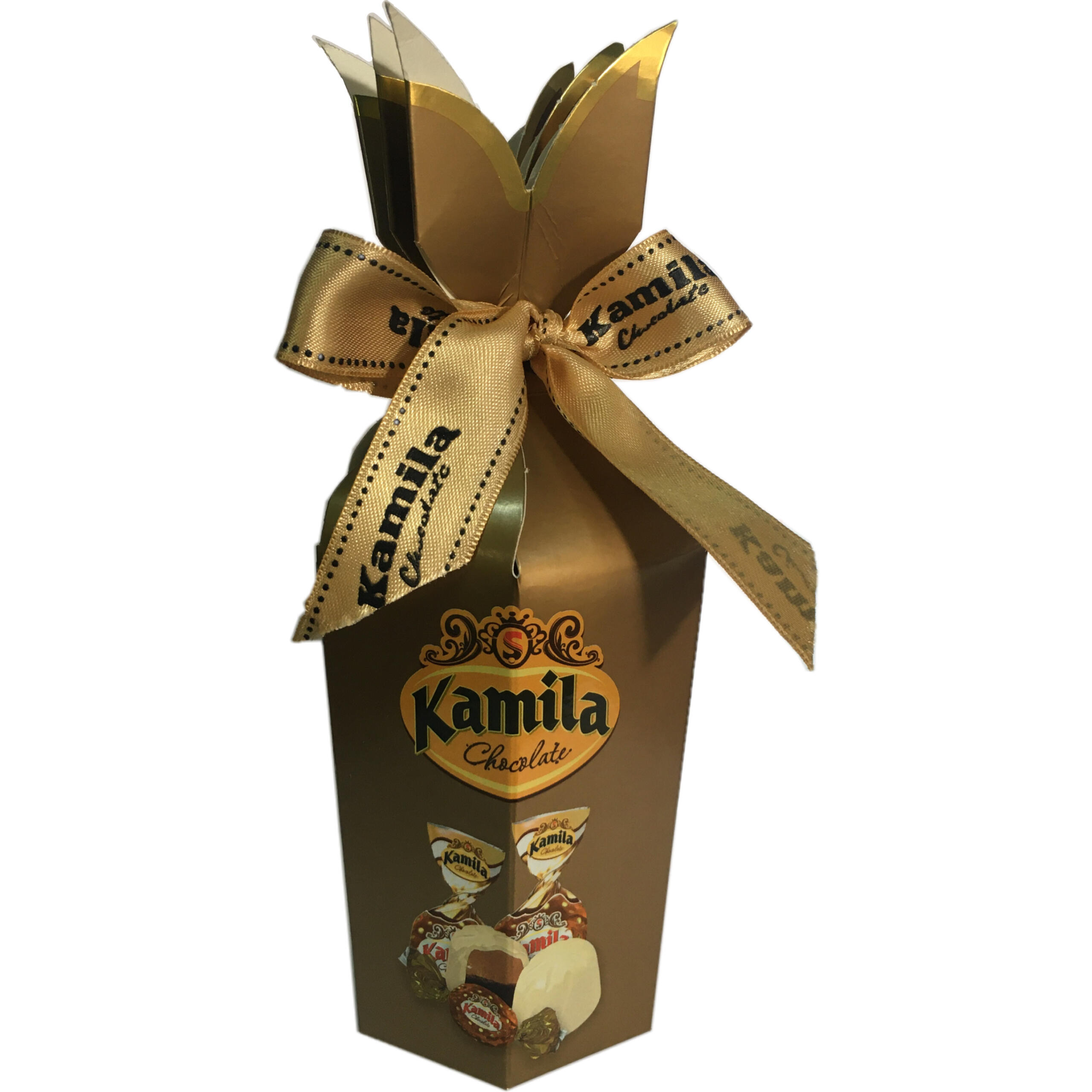 KAMILA (Gold)Milk Compound Chocolate with Caramel&Hazelnut cream filling 120 g