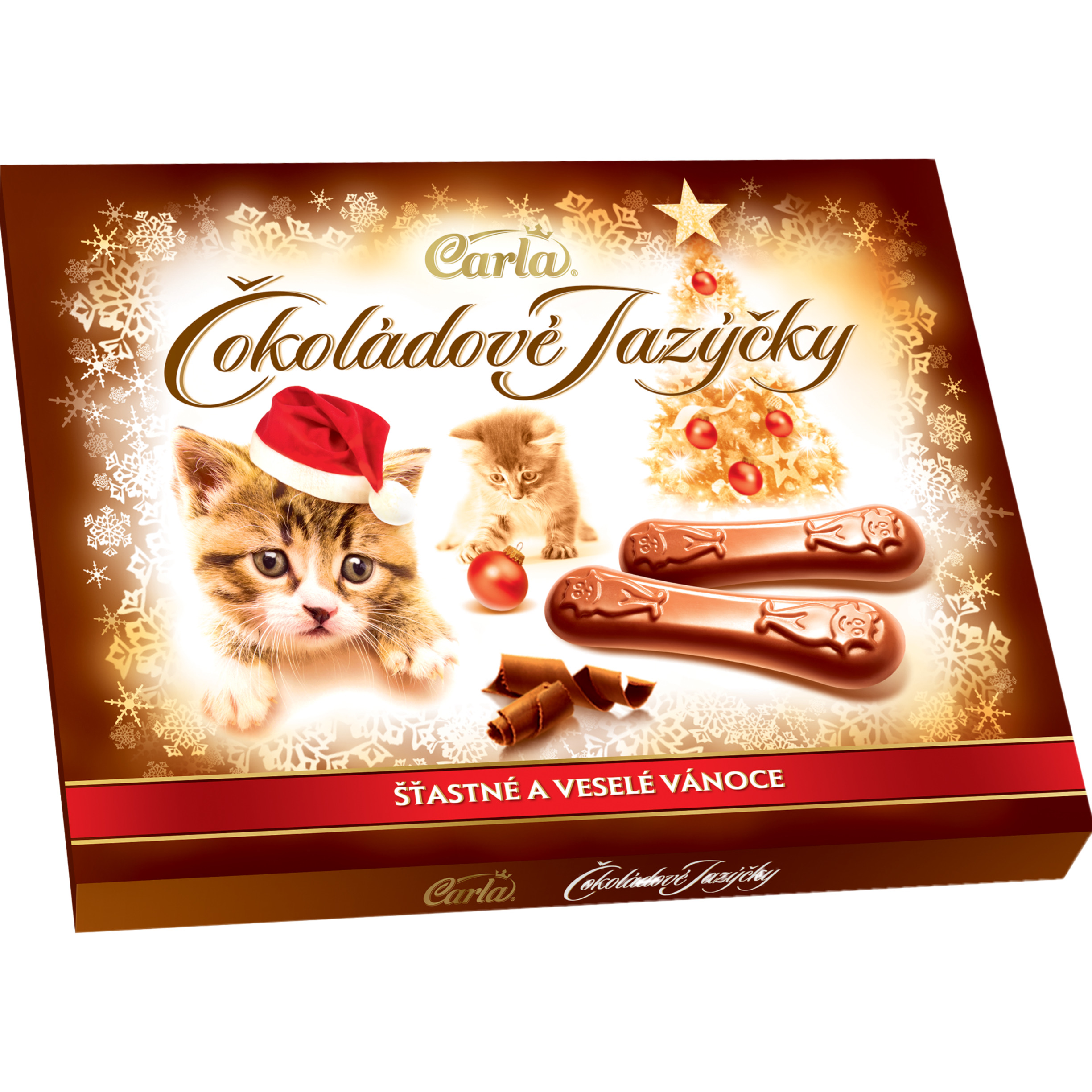 CARLA Čokoládové Jazýčky Vánoce 100 g