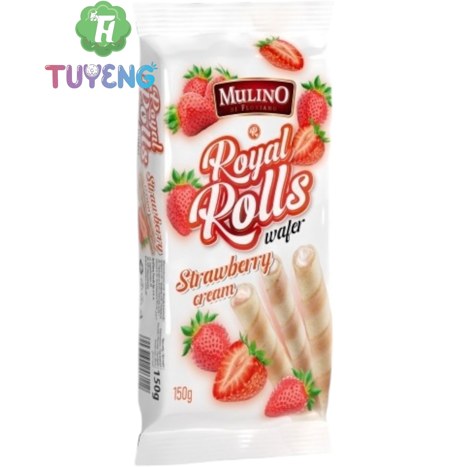 MULINO Royal Rolls Wafer Strawberry Cream 150 g