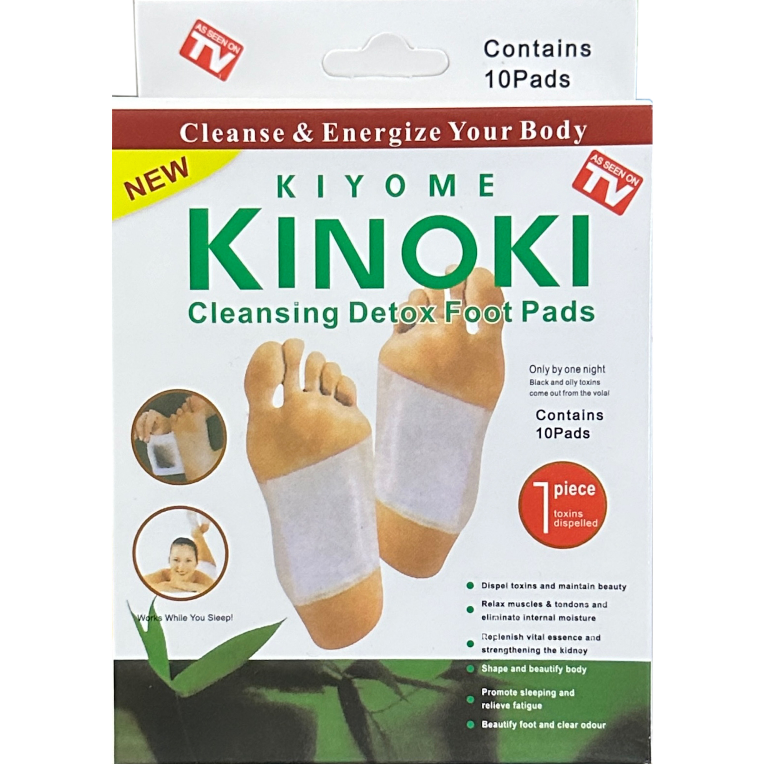 KIYOME Kinoki Cleansing Detox Foot Pads 10Pads/1Bal