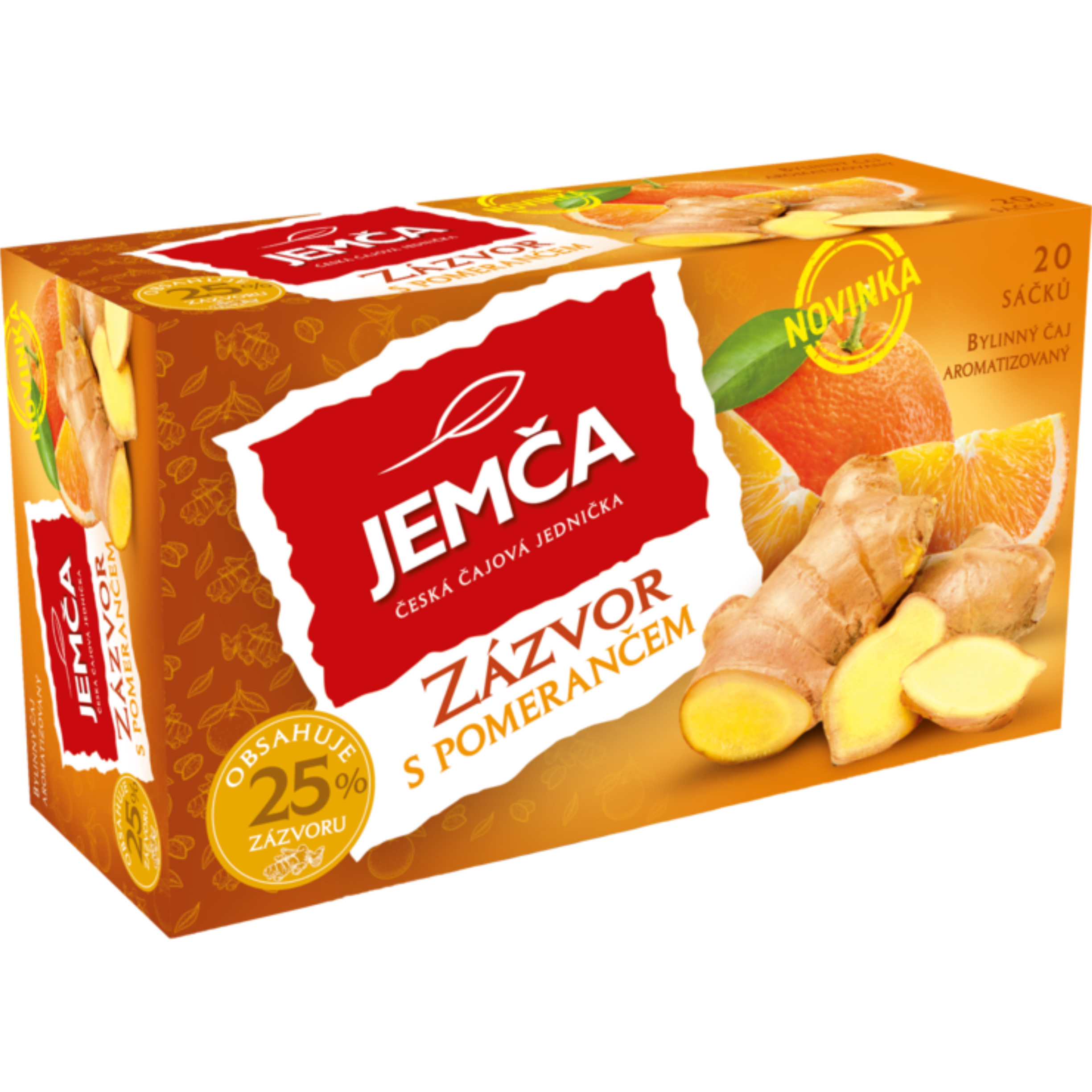 JEMČA Bylinný Čaj Zázvor S Pomerančem 20×1,5 g