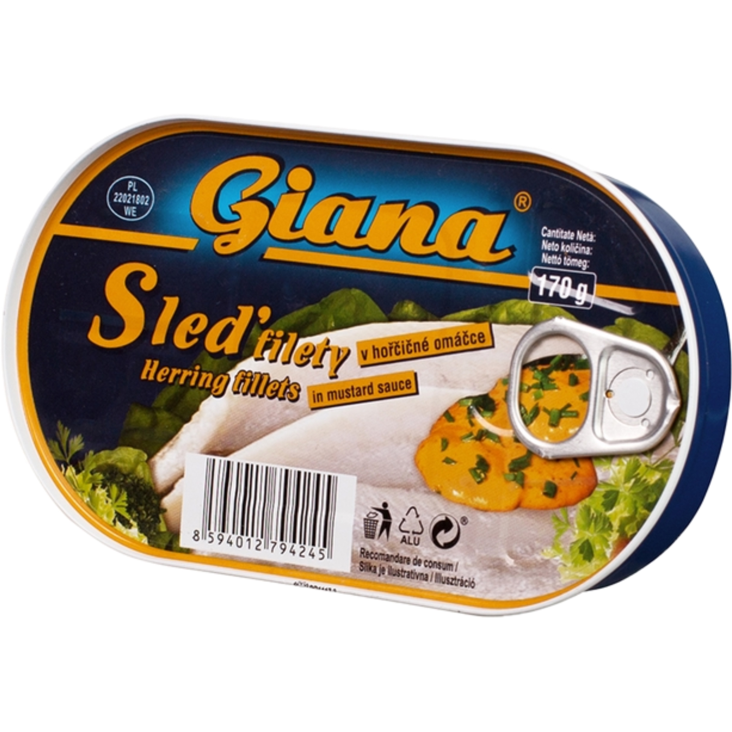 GIANA Sleď Filety V Hořčičné Omáčce 170 g