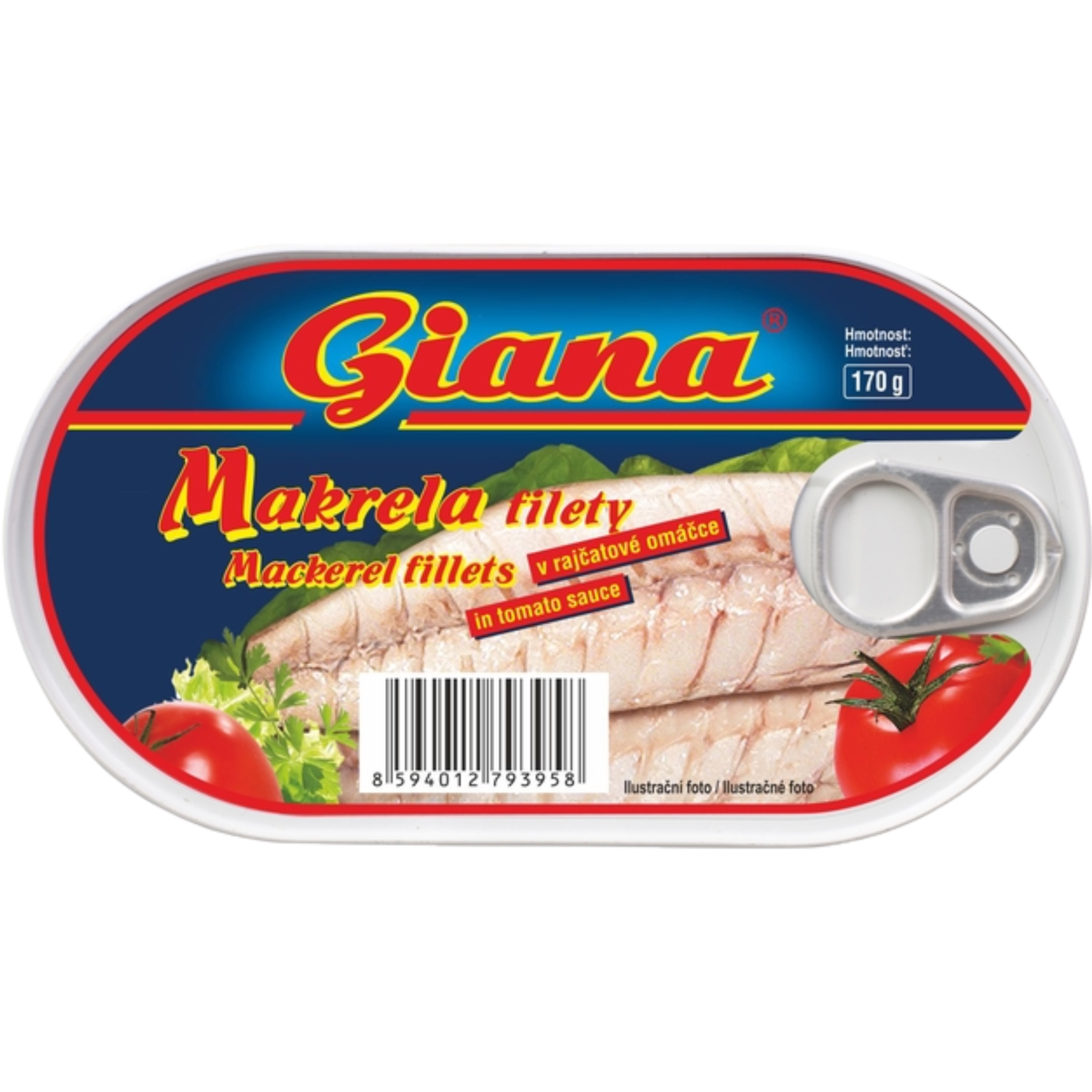 GIANA Makrela Filety V Rajčatové Omáčce 170 g