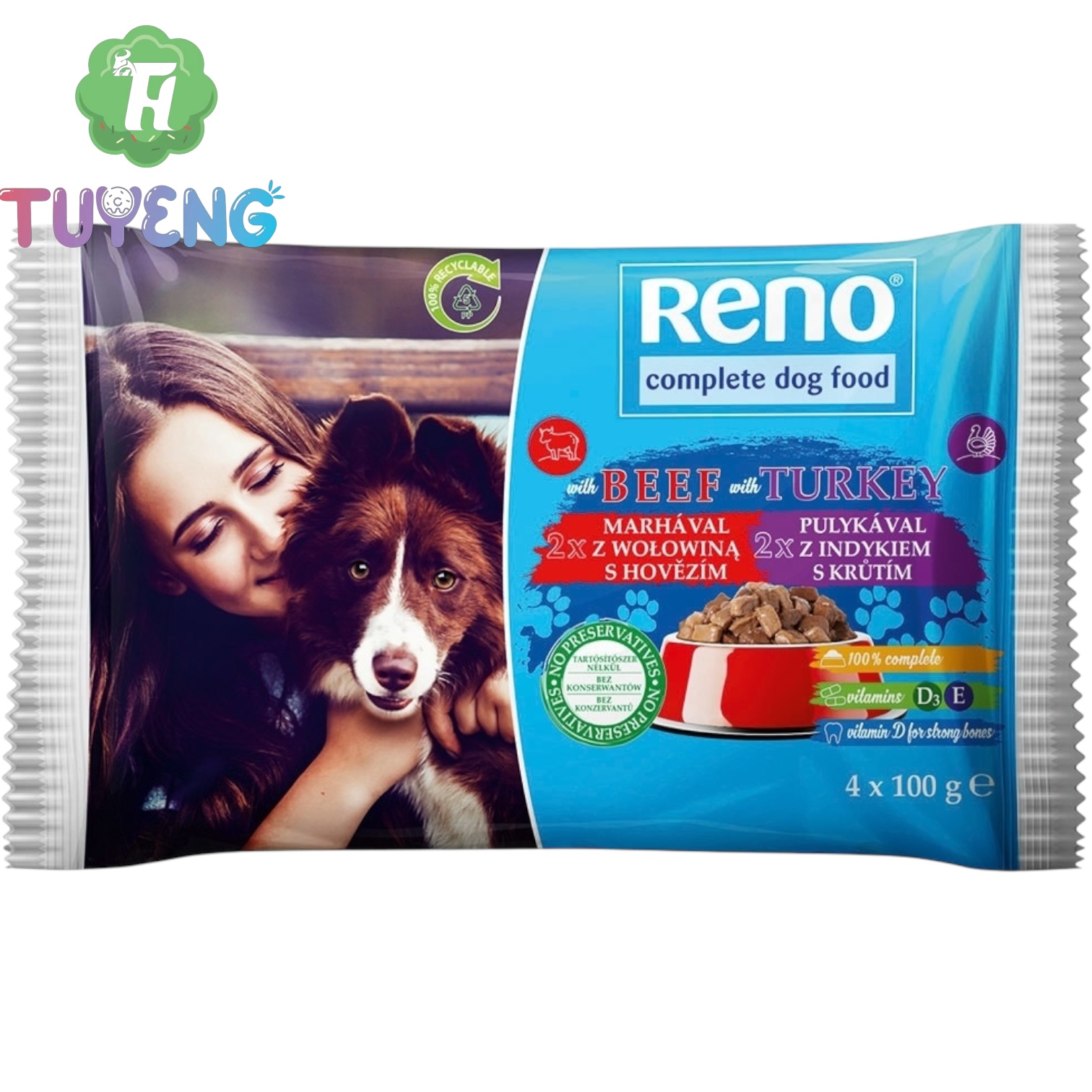 Reno Kapsa Pes Hovězí/Krůtí 14x100 g
