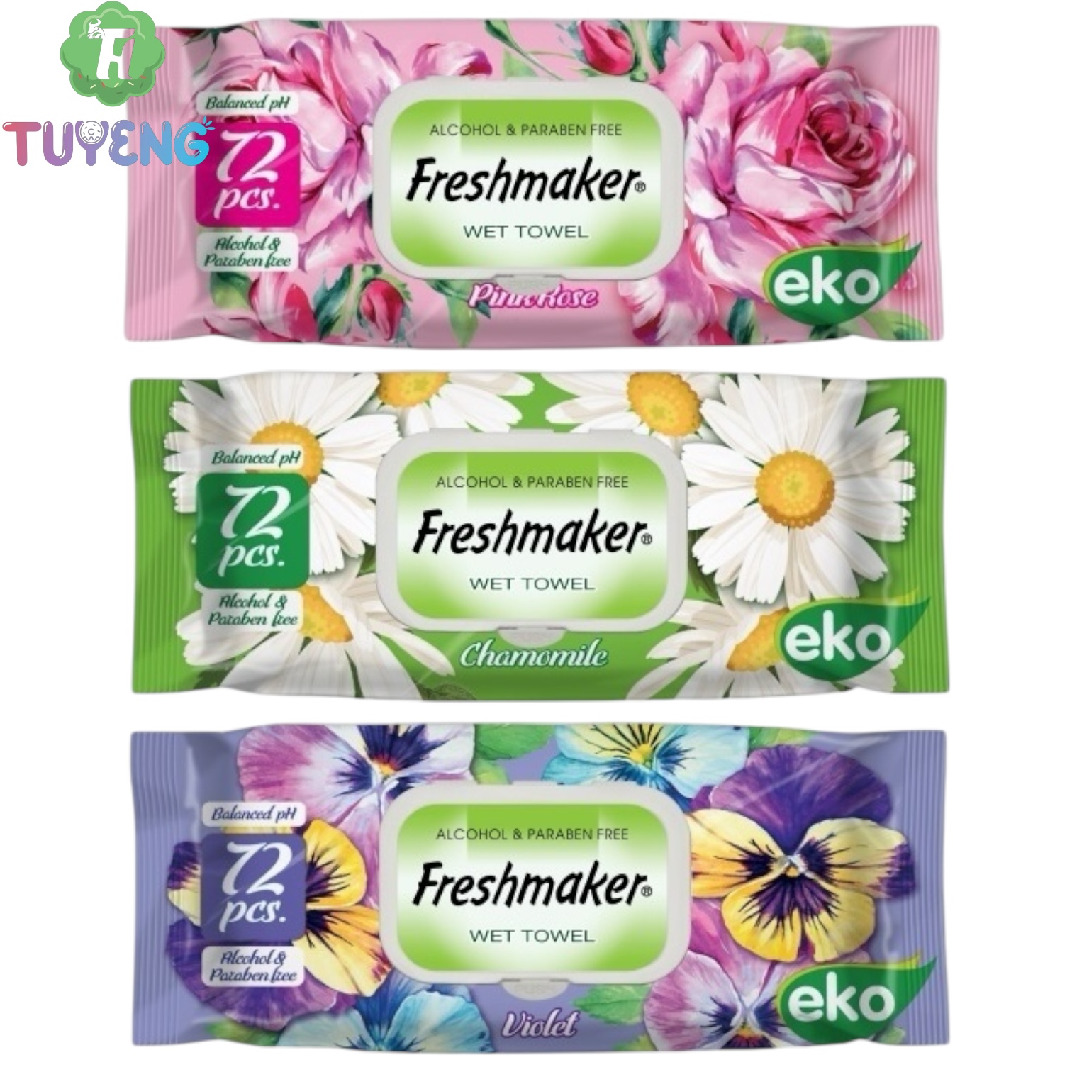FRESHMAKER Wet Towel Eco Flower 72pcs