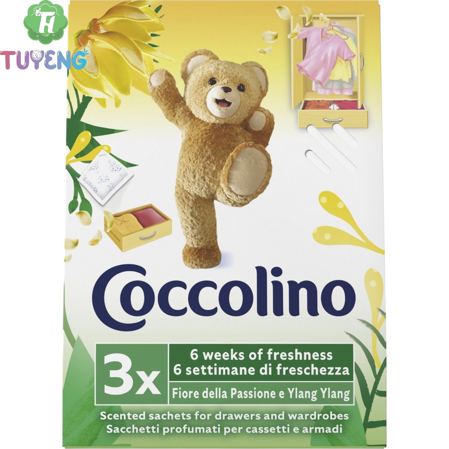 COCCOLINO Vonný Sacek 3x Fiore Della Passione E YlangYlang