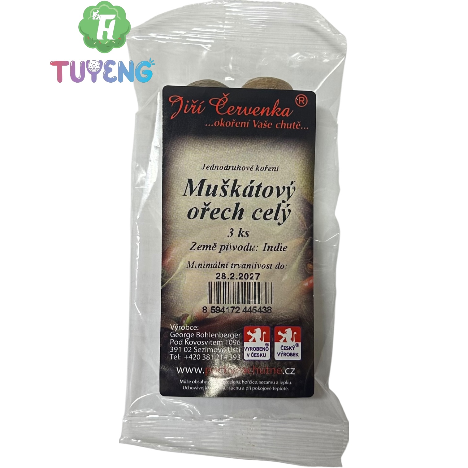 Jiří Červenka Koření Muškátový Orech Celý 3 ks