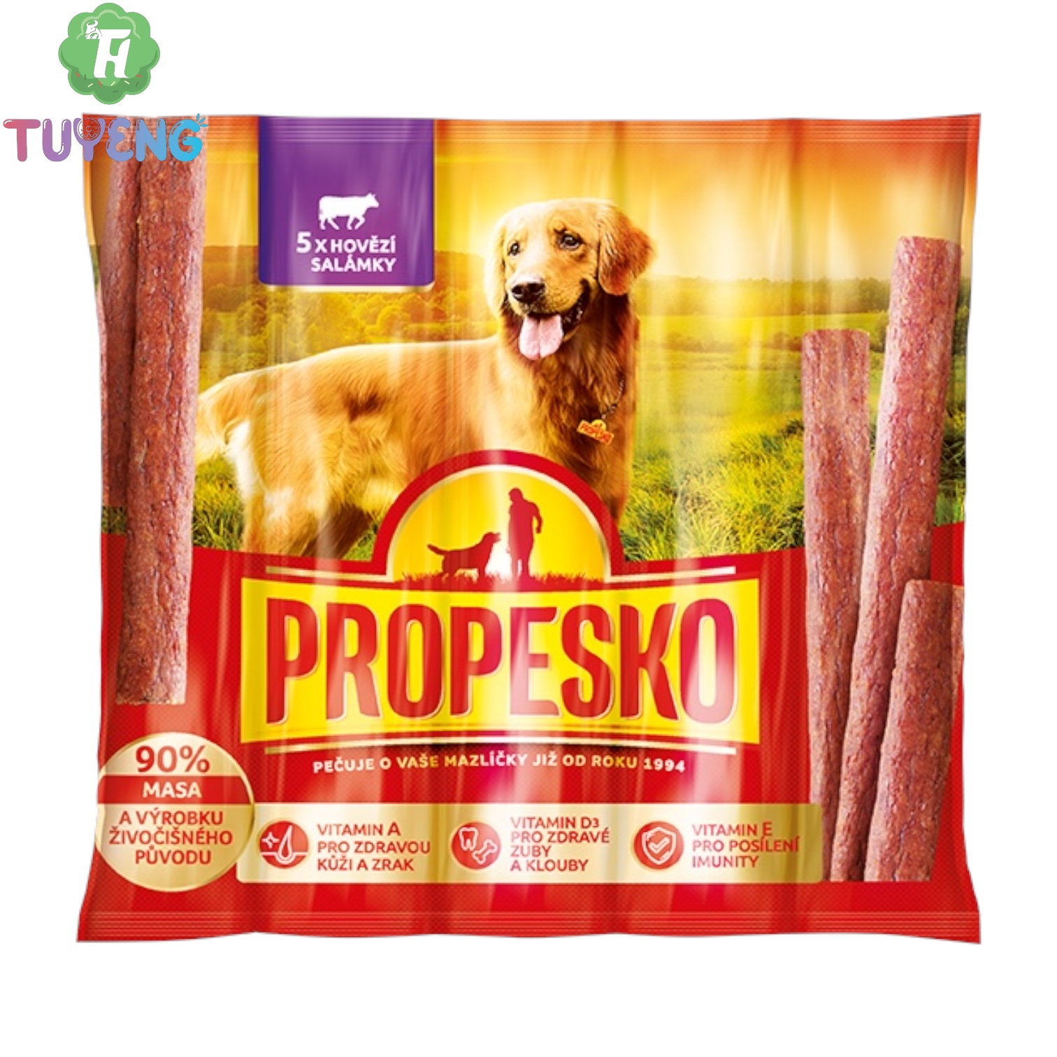 PROPESKO 50 g Snack Pes Hovezí Salámky