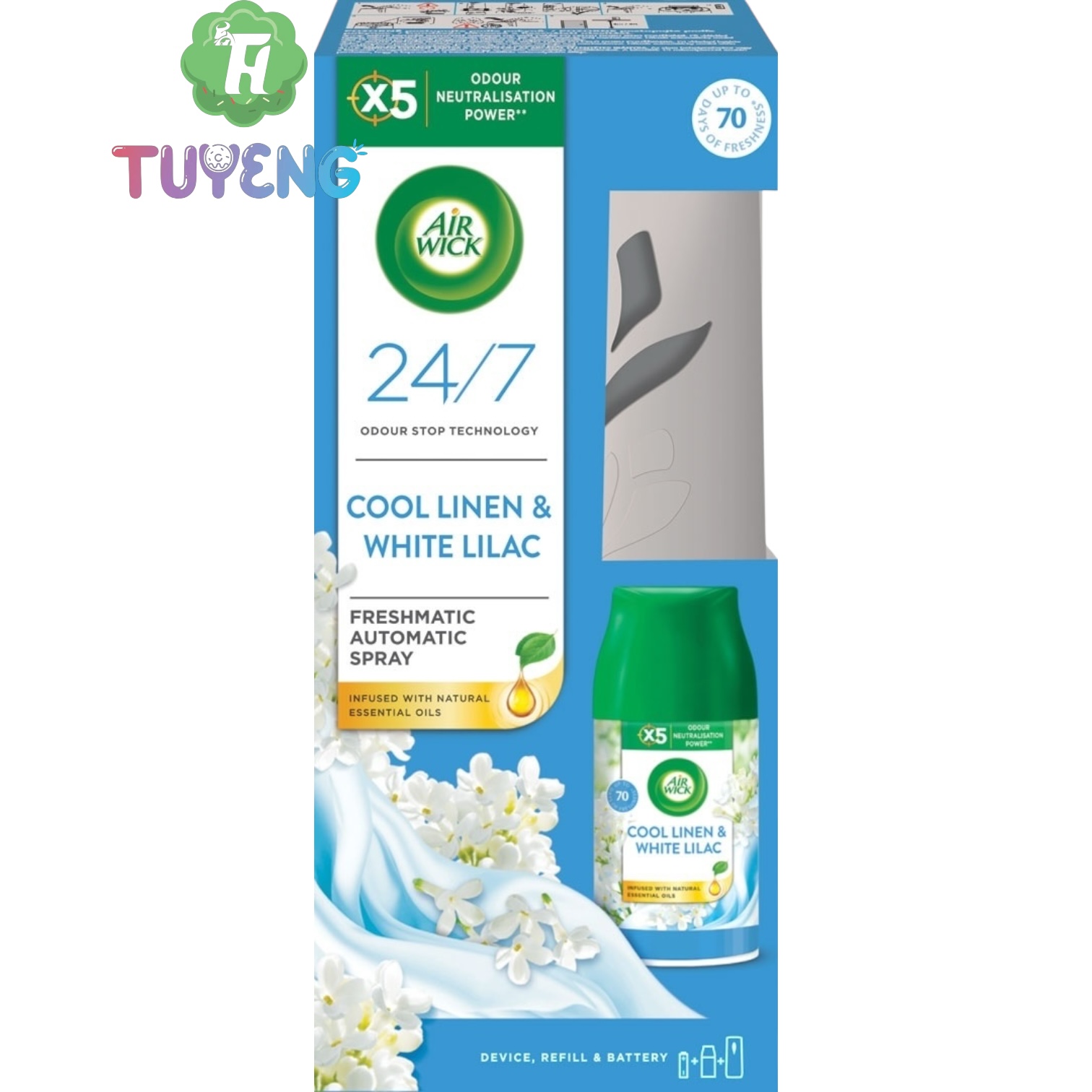 AIRWICK Automatic Spray Cool Linen& White Lilac 250 ml