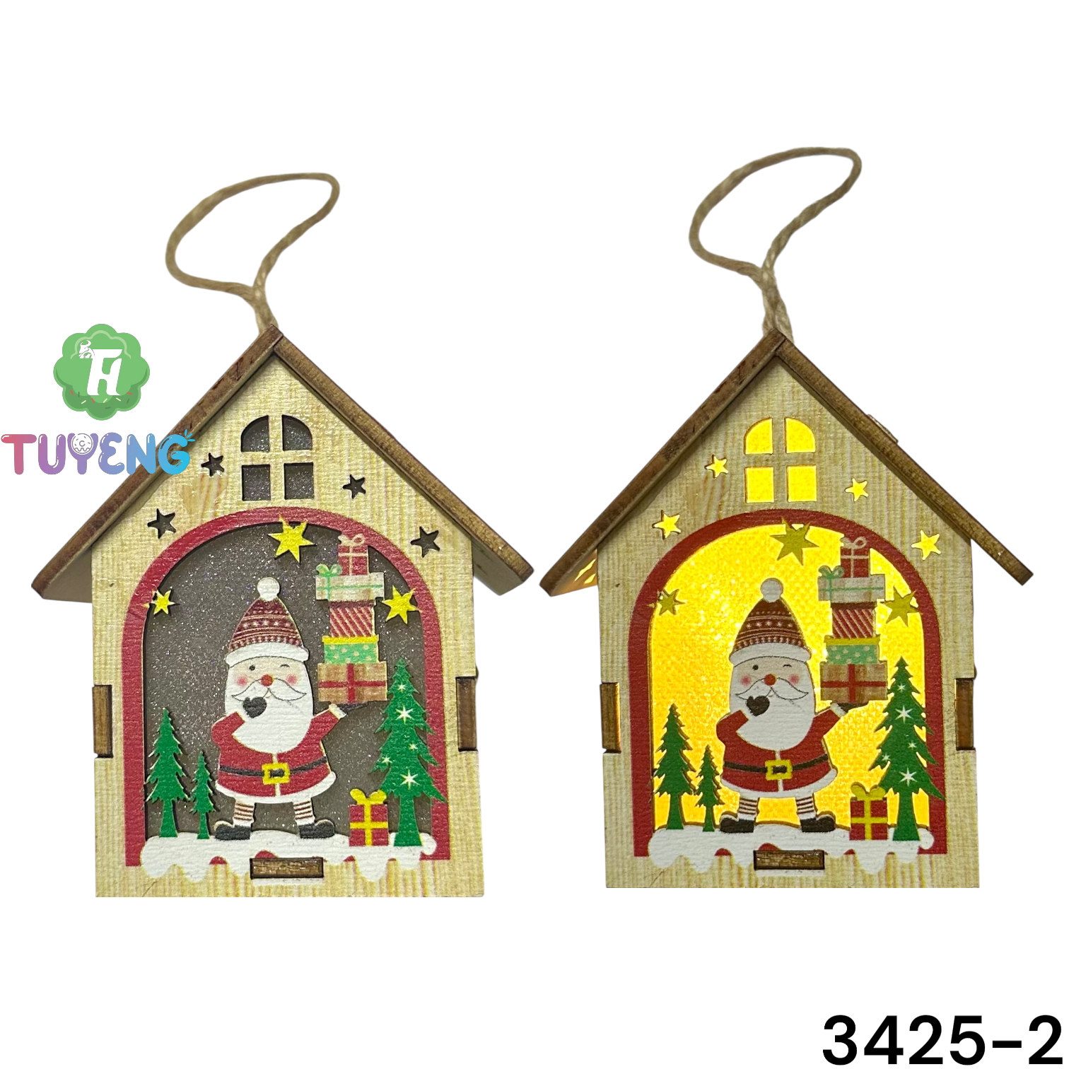 Dřevěný Svítící Domeček 3425-2 1pcs