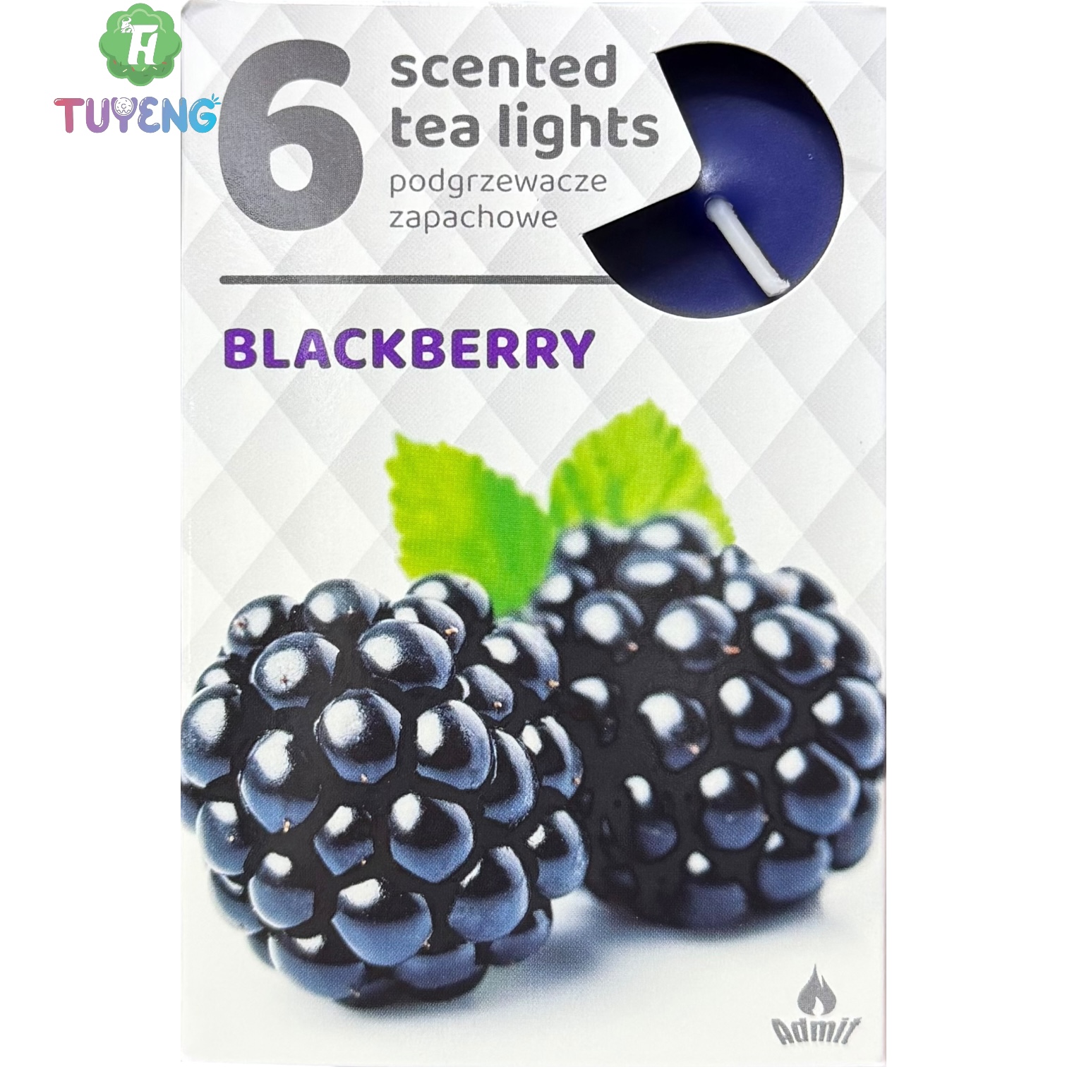 ADMIT 6 Tea Lights Blackberry 80 g