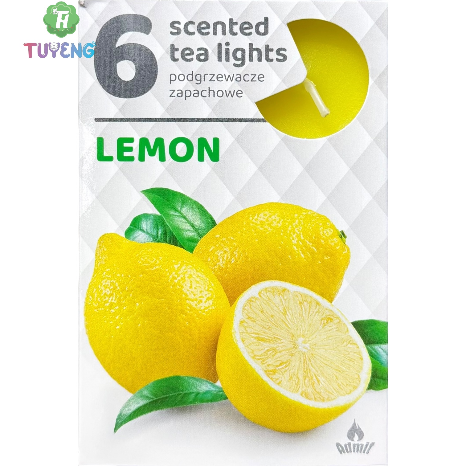ADMIT 6 Tea Lights Lemon 80 g
