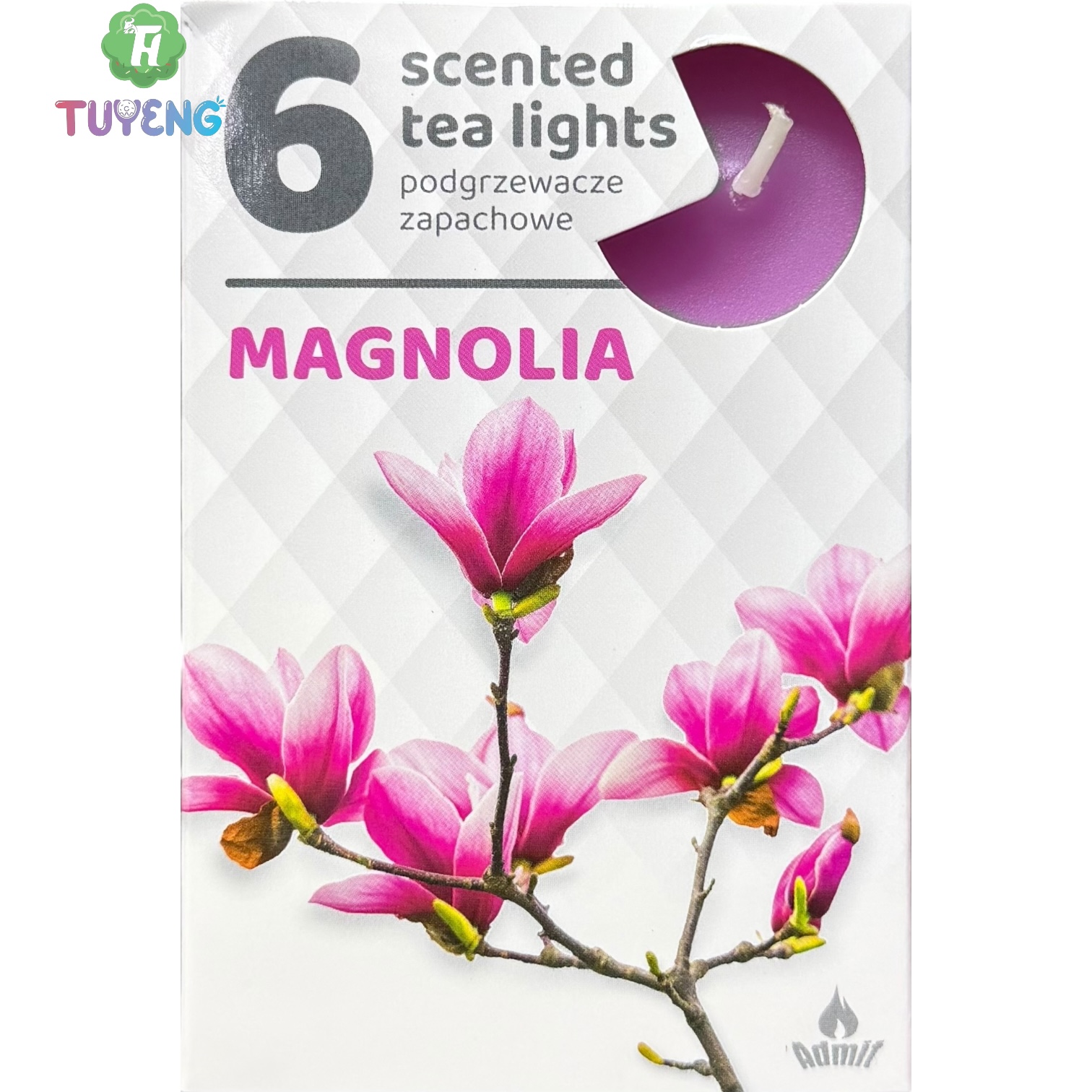 Admit Tea Lights Magnolia 6 ks