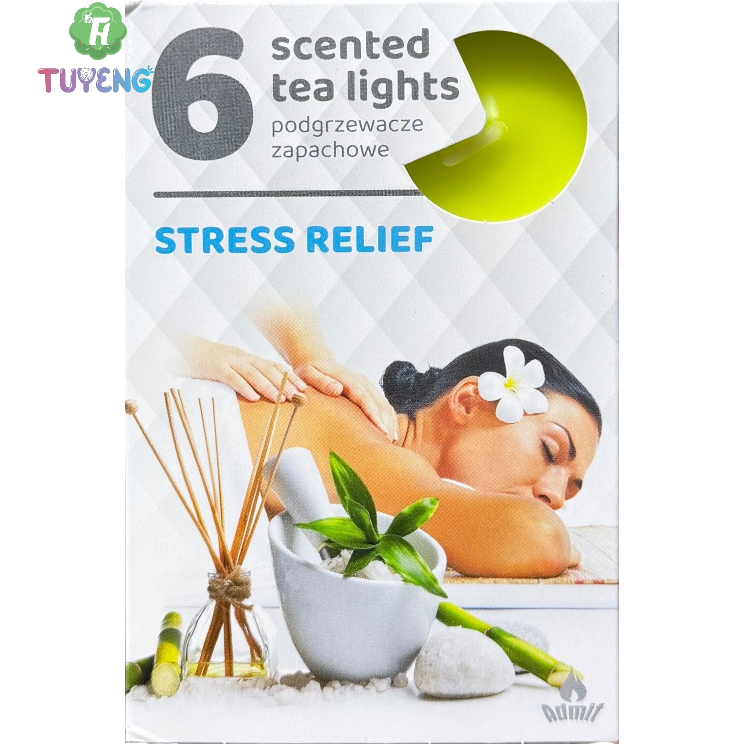 ADMIT 6 Tea Lights Stress Relief 80 g