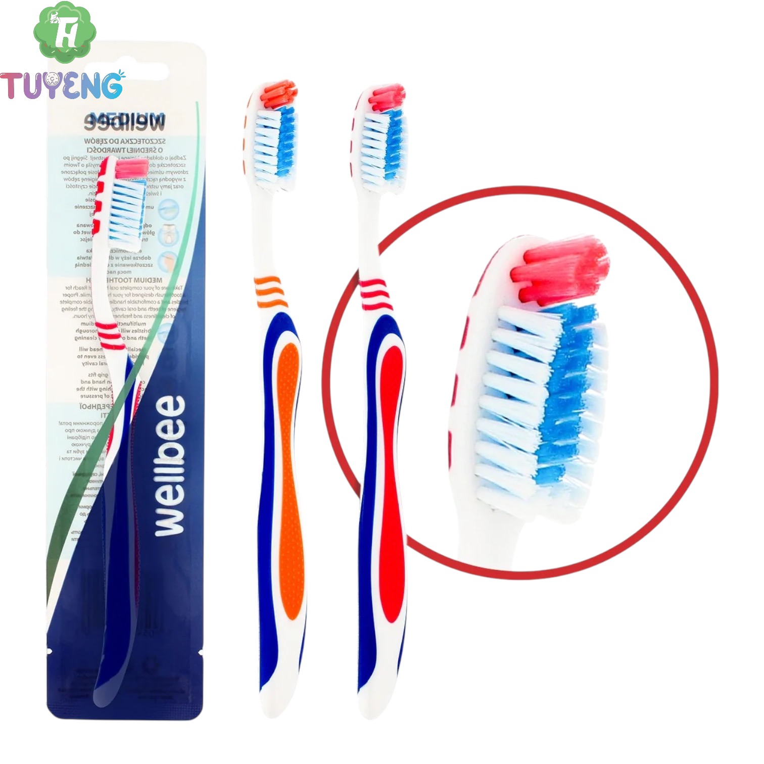 WELLBEE Medium Toothbrush 1 ks