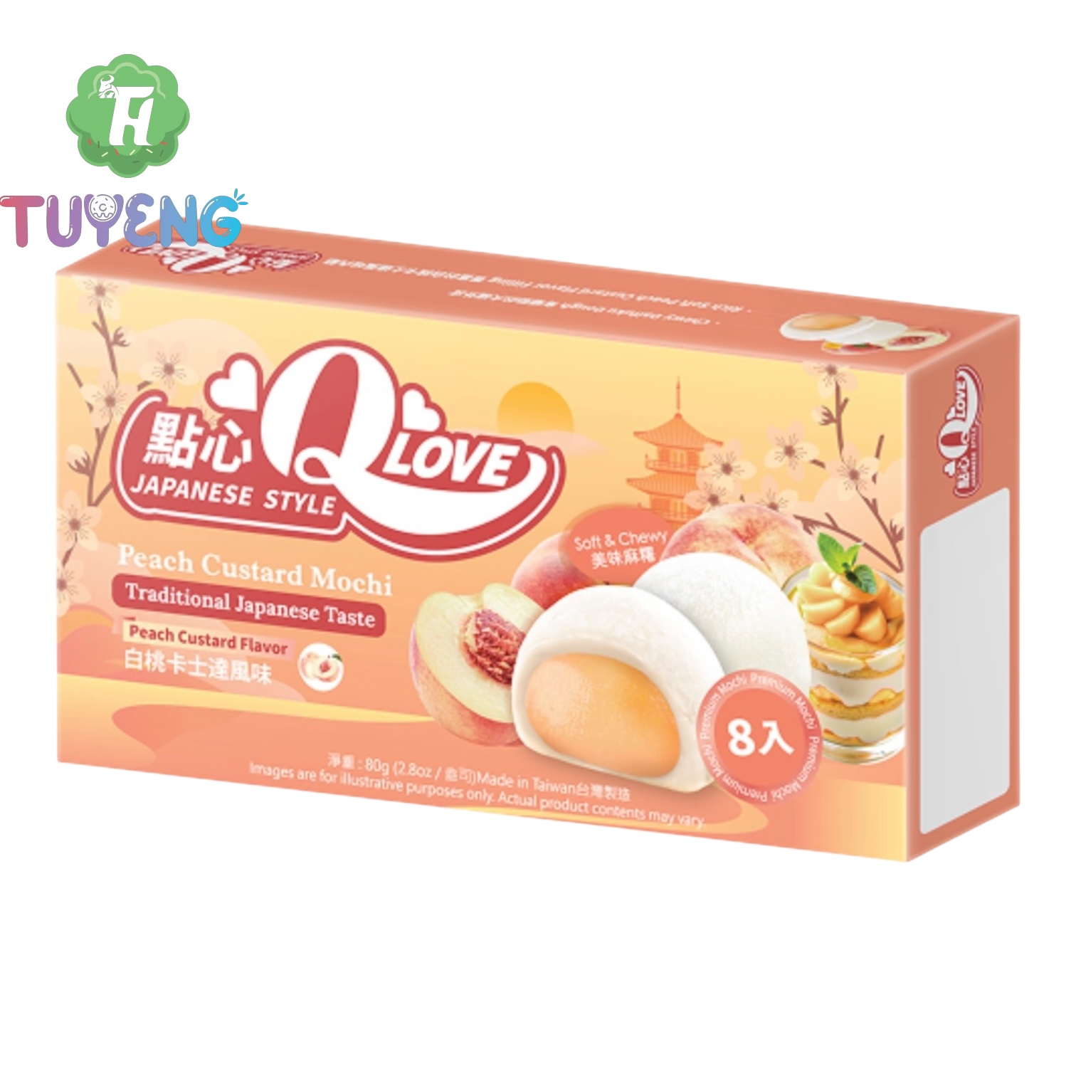Q Love Mochi Peach Custard 80 g