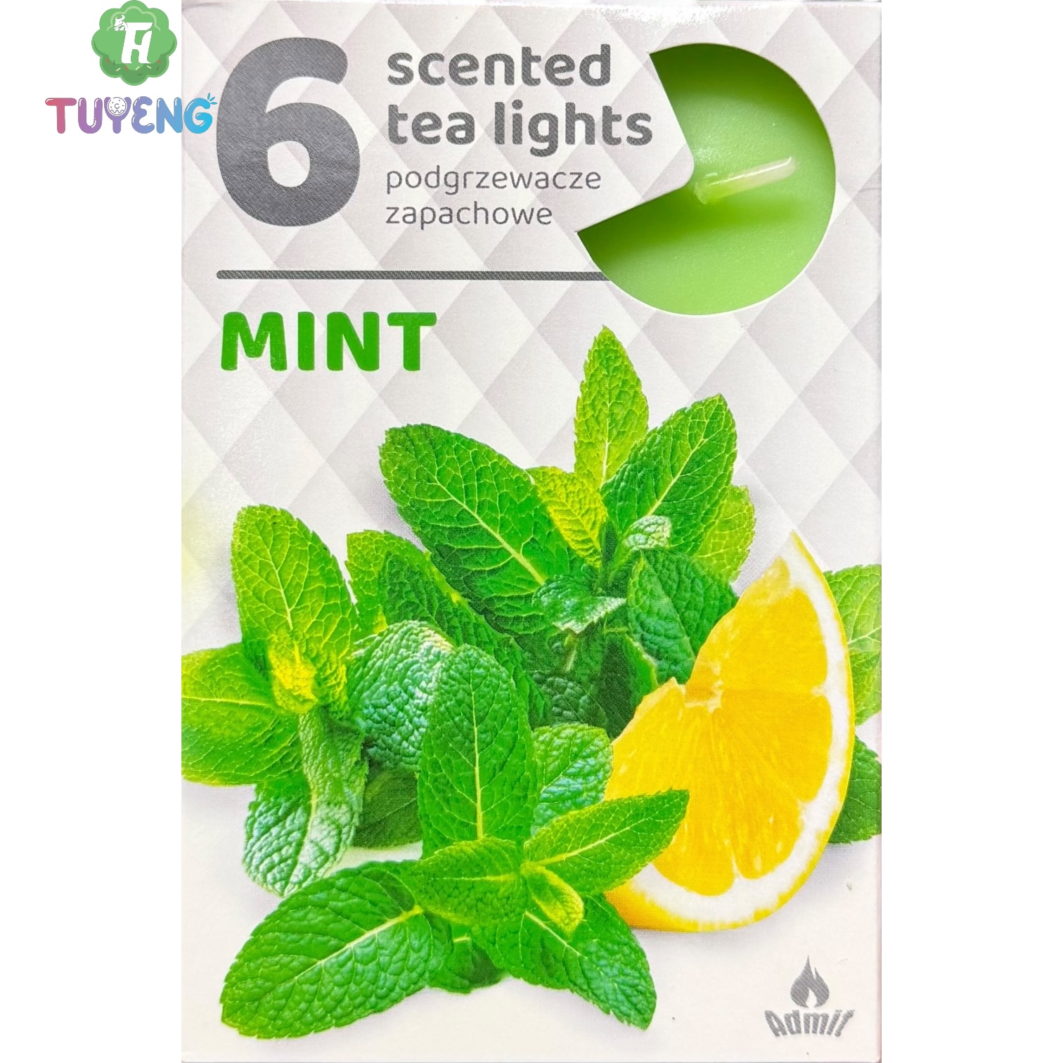 ADMIT 6 Tea Lights Mint 80 g