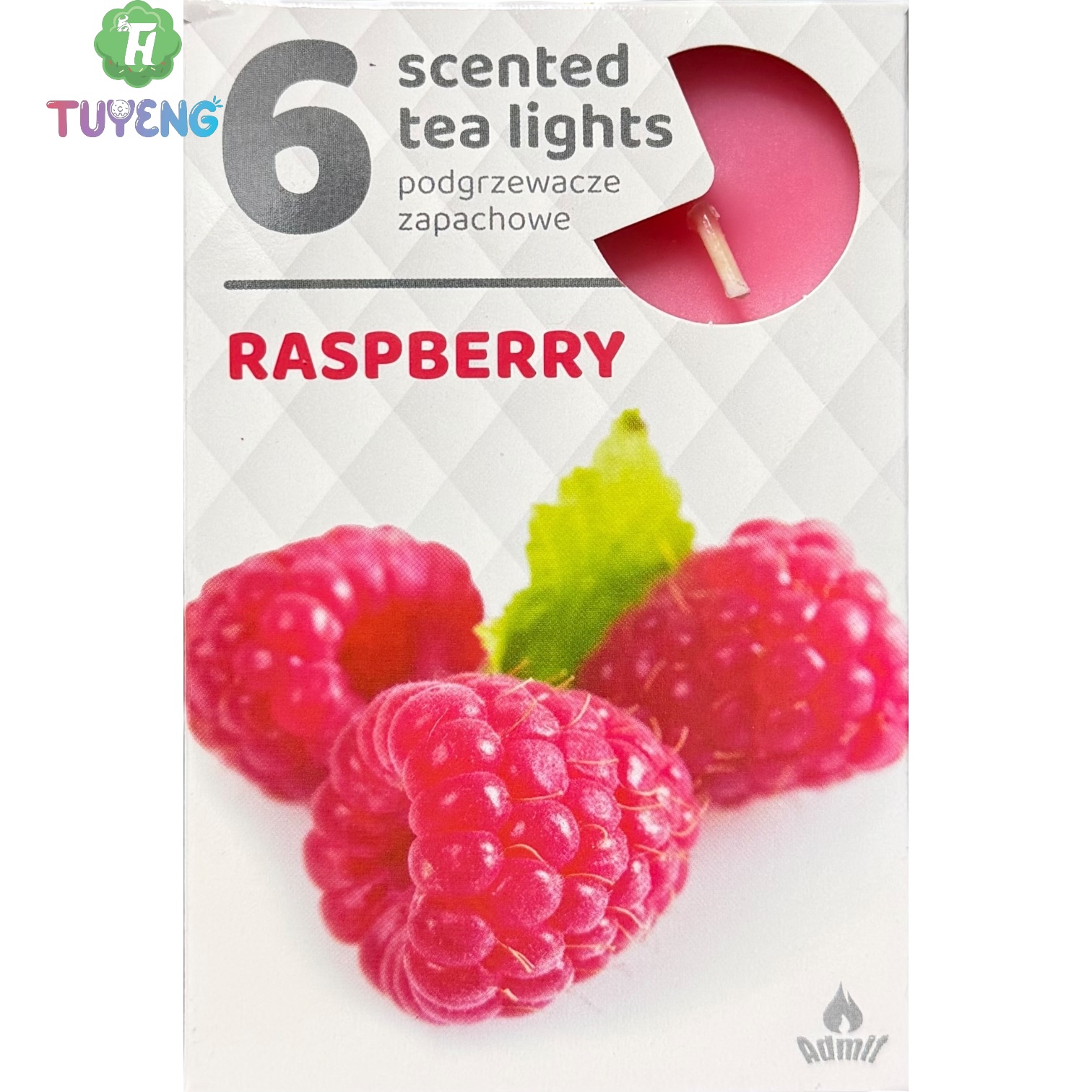 ADMIT 6 Tea Lights Raspberry 80 g