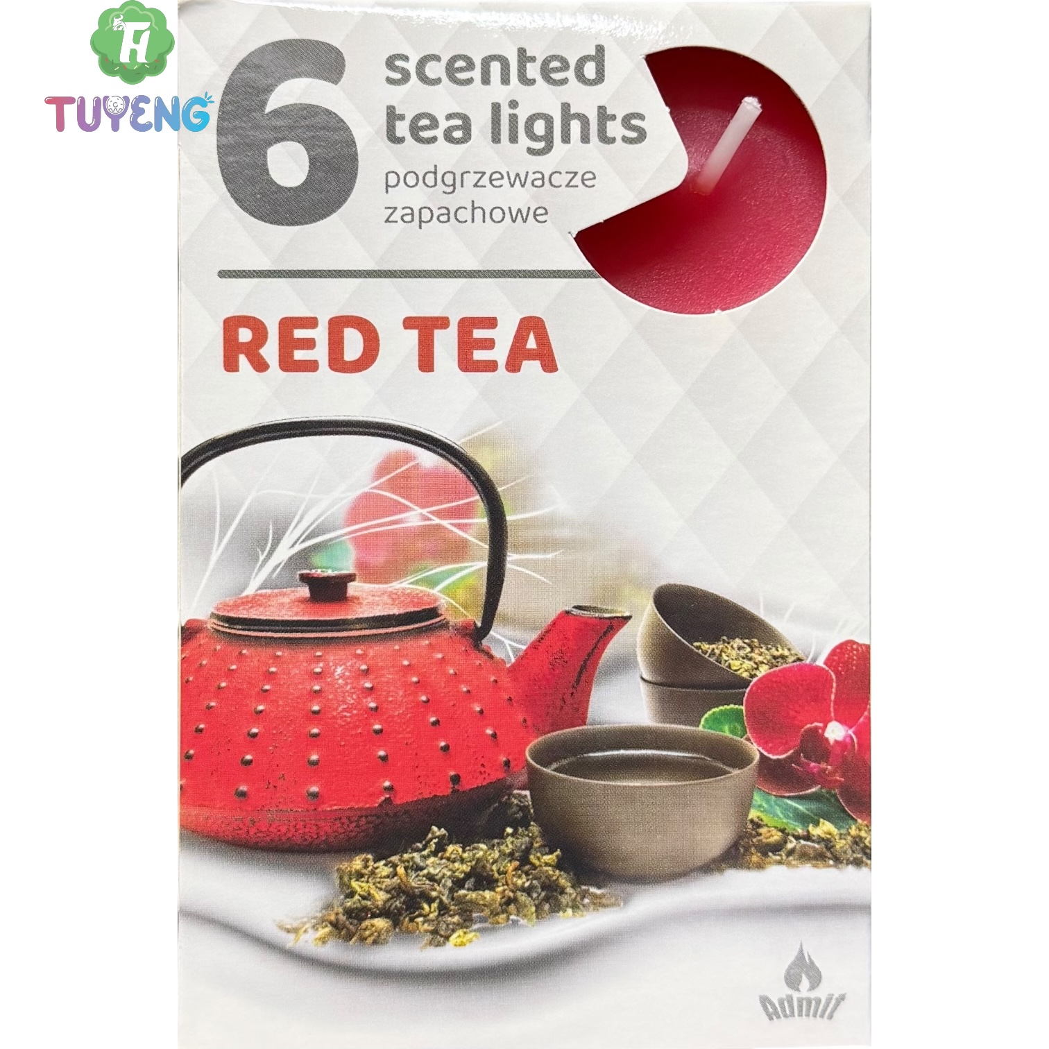 ADMIT 6 Tea Lights Red Tea 80 g