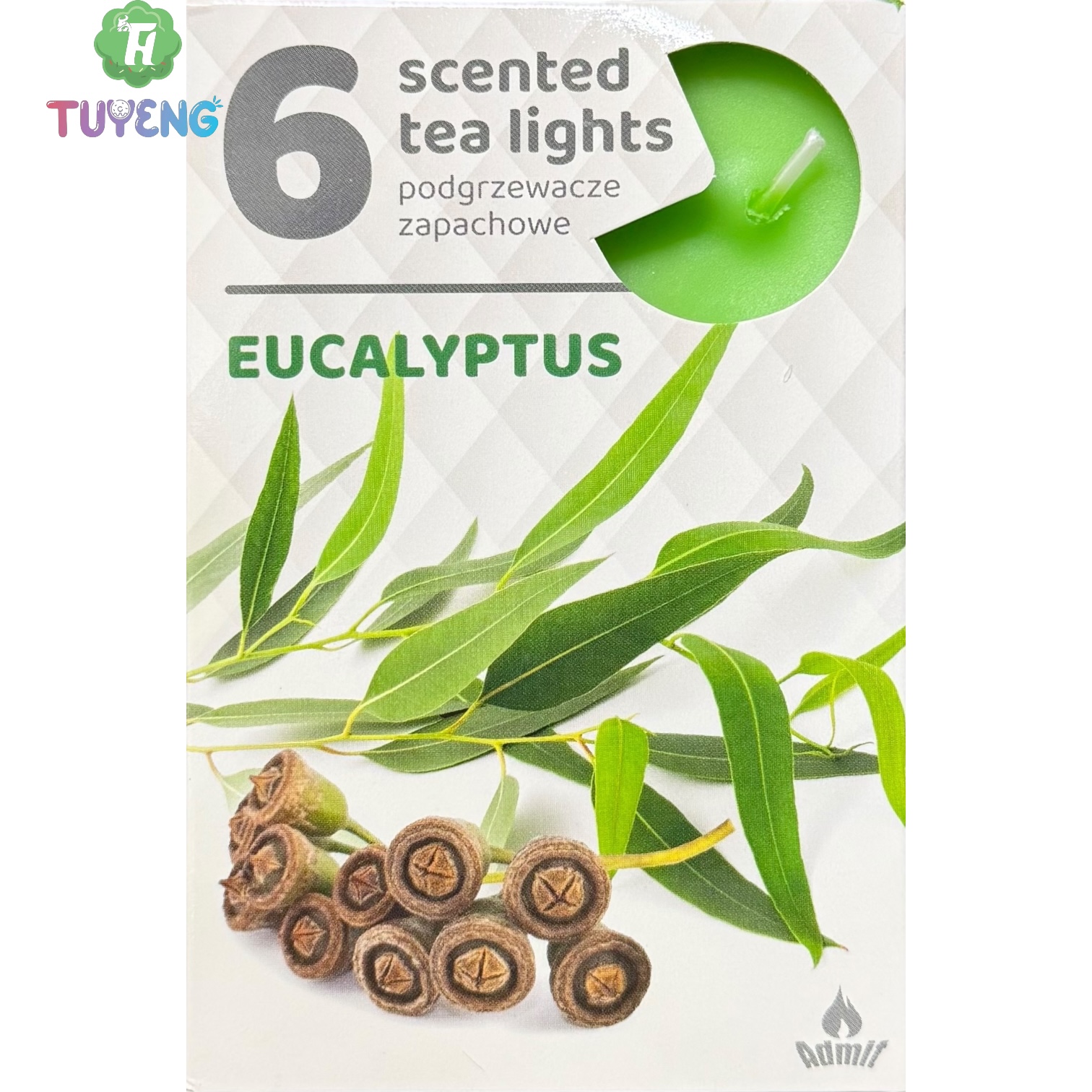 ADMIT 6 Tea Lights Eucalyptus 80 g