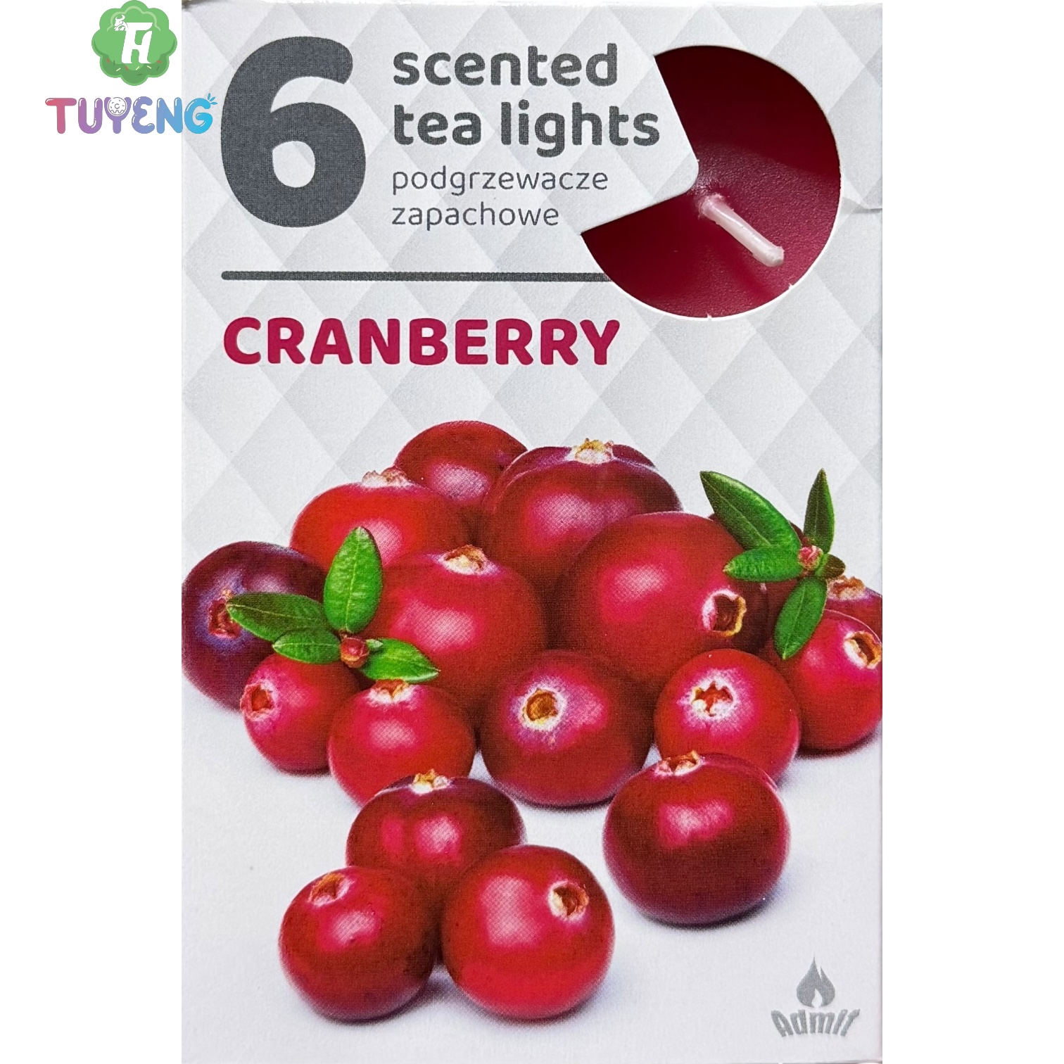 ADMIT 6 Tea Lights Cranberry 80 g