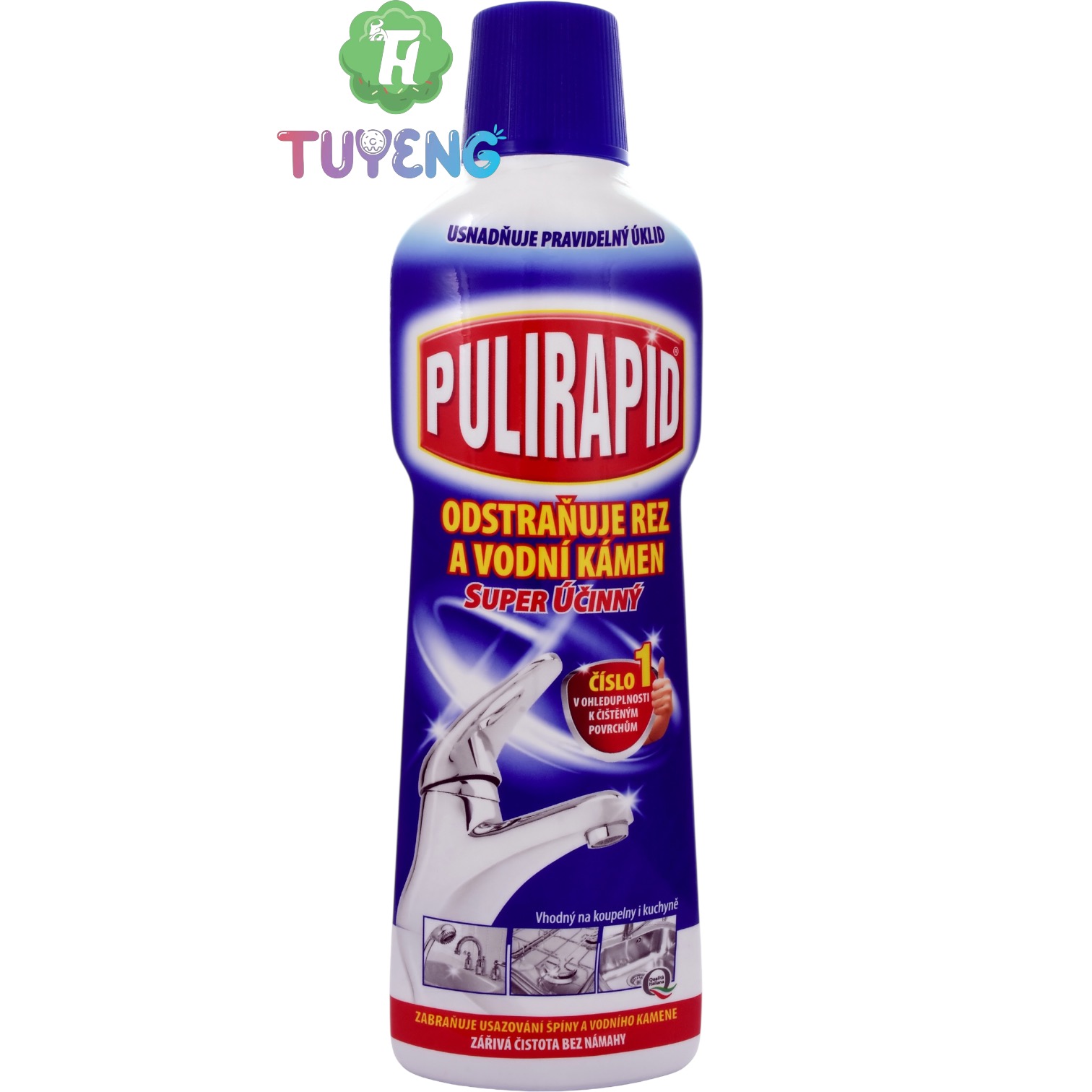 PULIRAPID Odstraňuje Rez A Vodní Kámen Super Účinný 500 ml