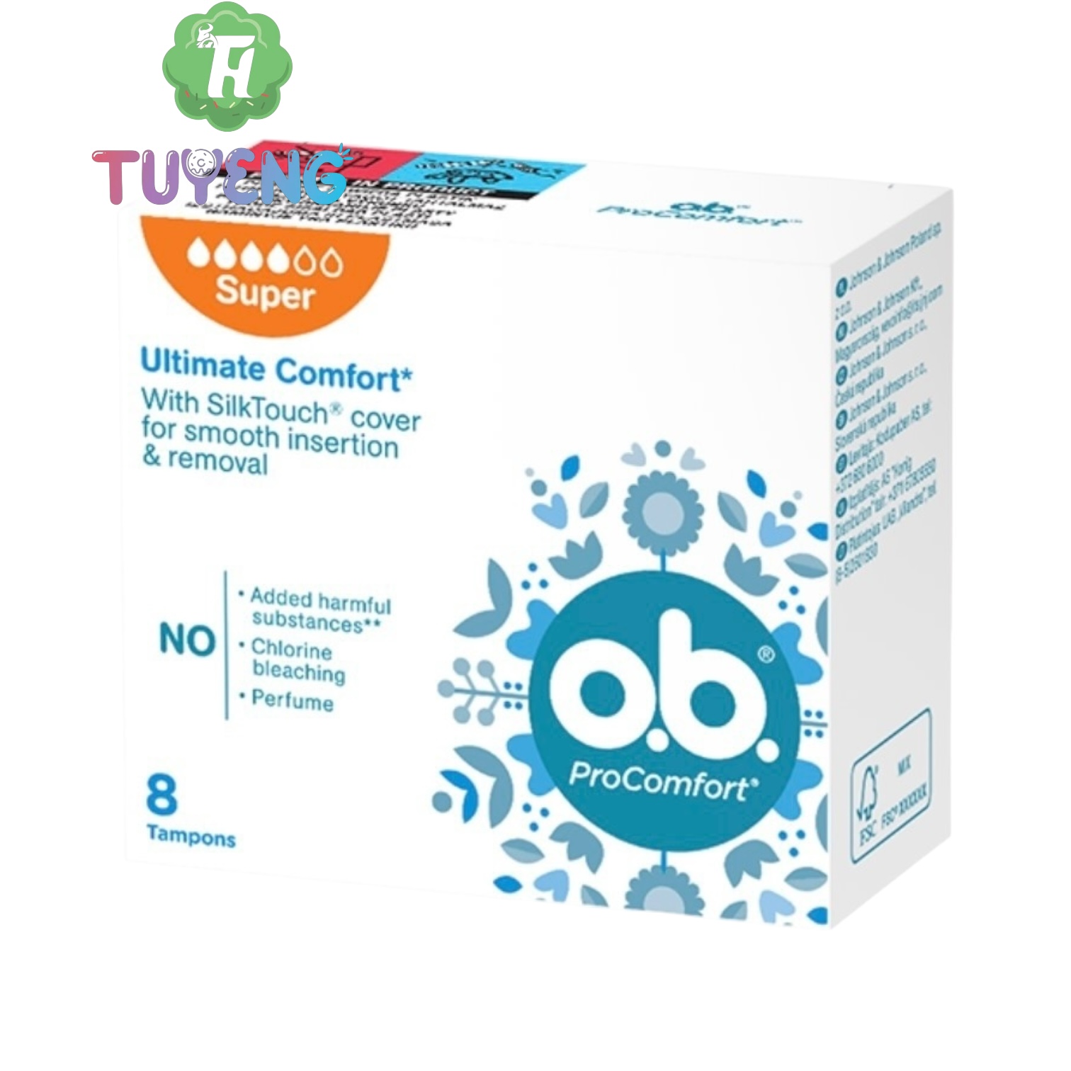 O.B. ProComfort Tampons 4 Super 8 ks