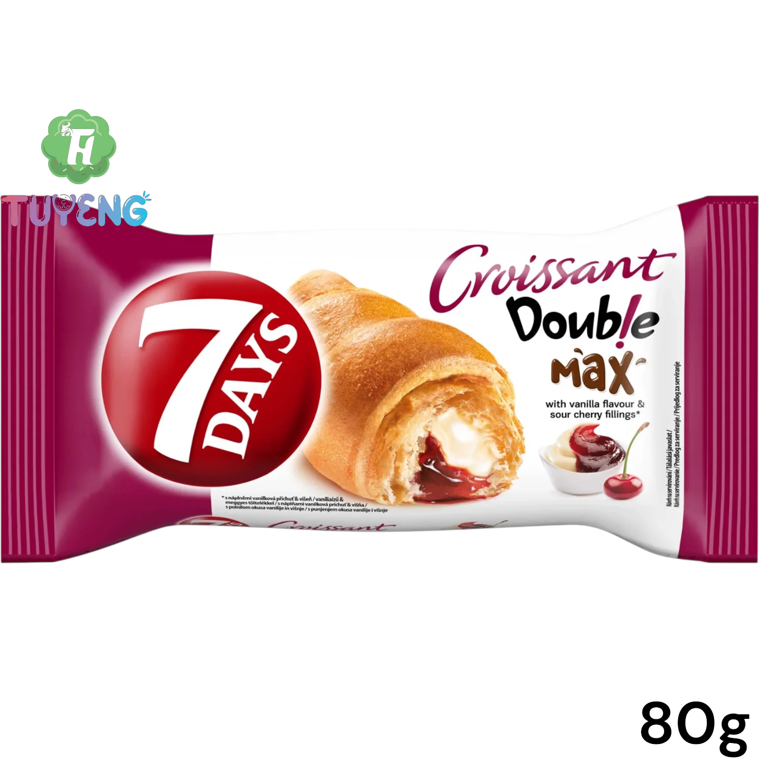 7DAYS MAX Croissant Double Vanilla-Sour Cherry 80 g