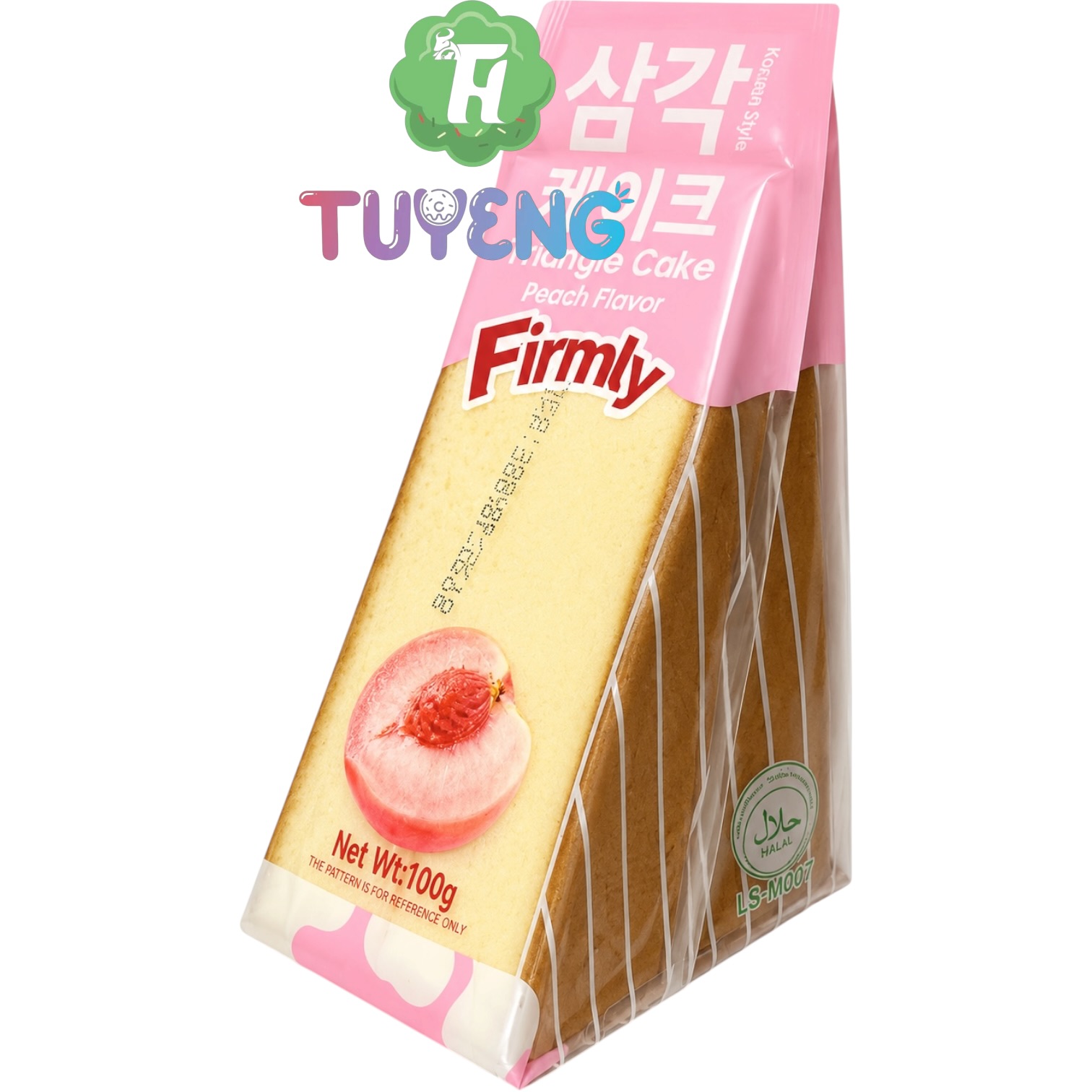 FIRMLY triangle cake Peach 100 g Datum:01/2027(bánh bông lan tam giác)