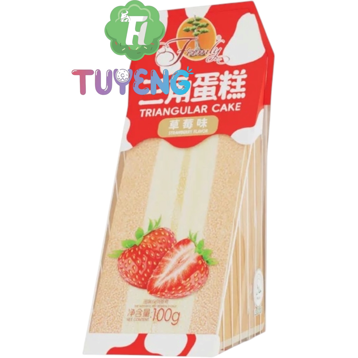 FIRMLY triangle cake strawberry 100 g (bánh bông lan tam giác)