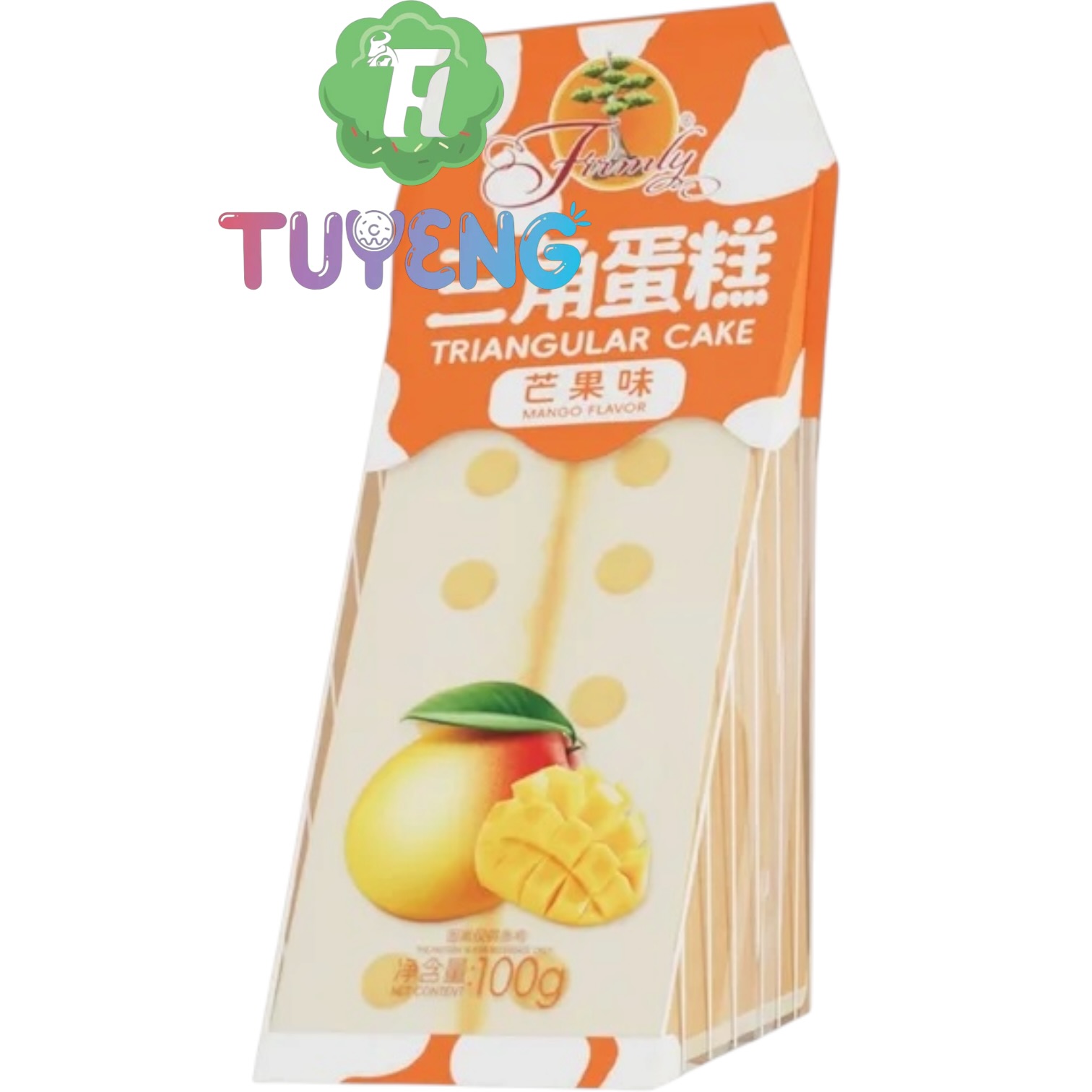 FIRMLY triangle cake mango bánh bông lan tam giác)