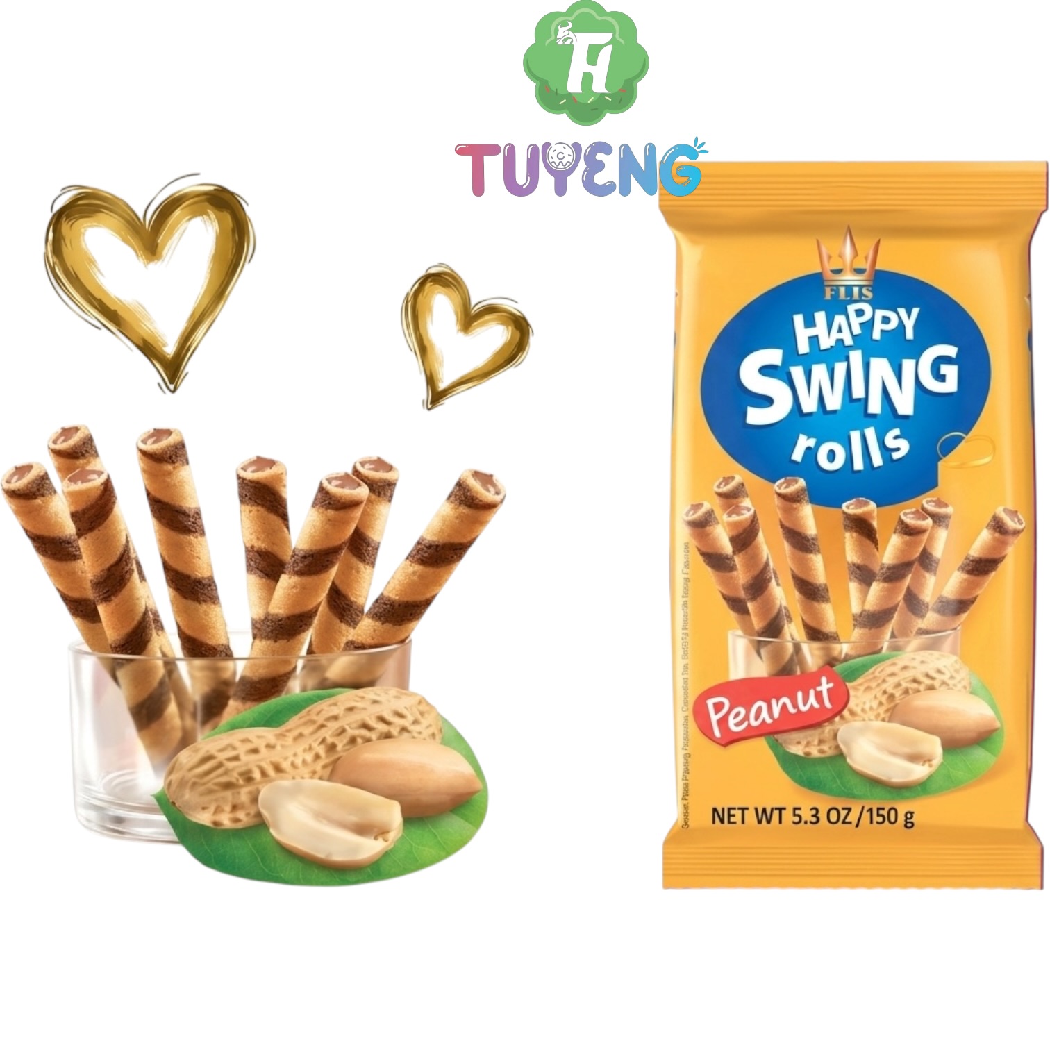 FLIS Happy Swing Rolls Peanut 150 g