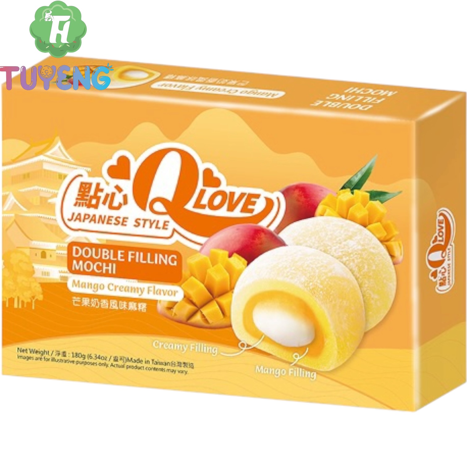 Q Love Mochi Double Filling Mango Cremy 180 g