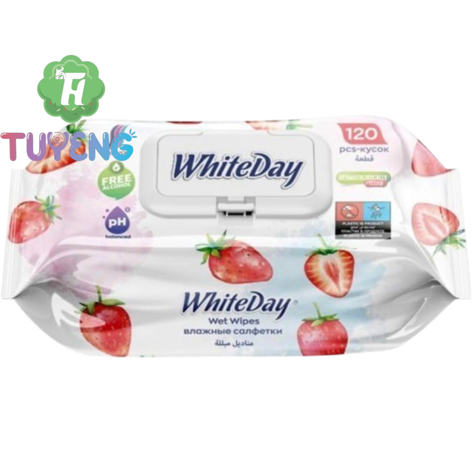 WHITEDAY wet wipes strawberry 120 ks